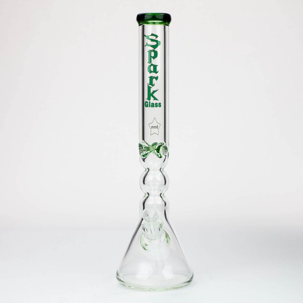 17.5" Spark 9 mm curbed tube glass water bong