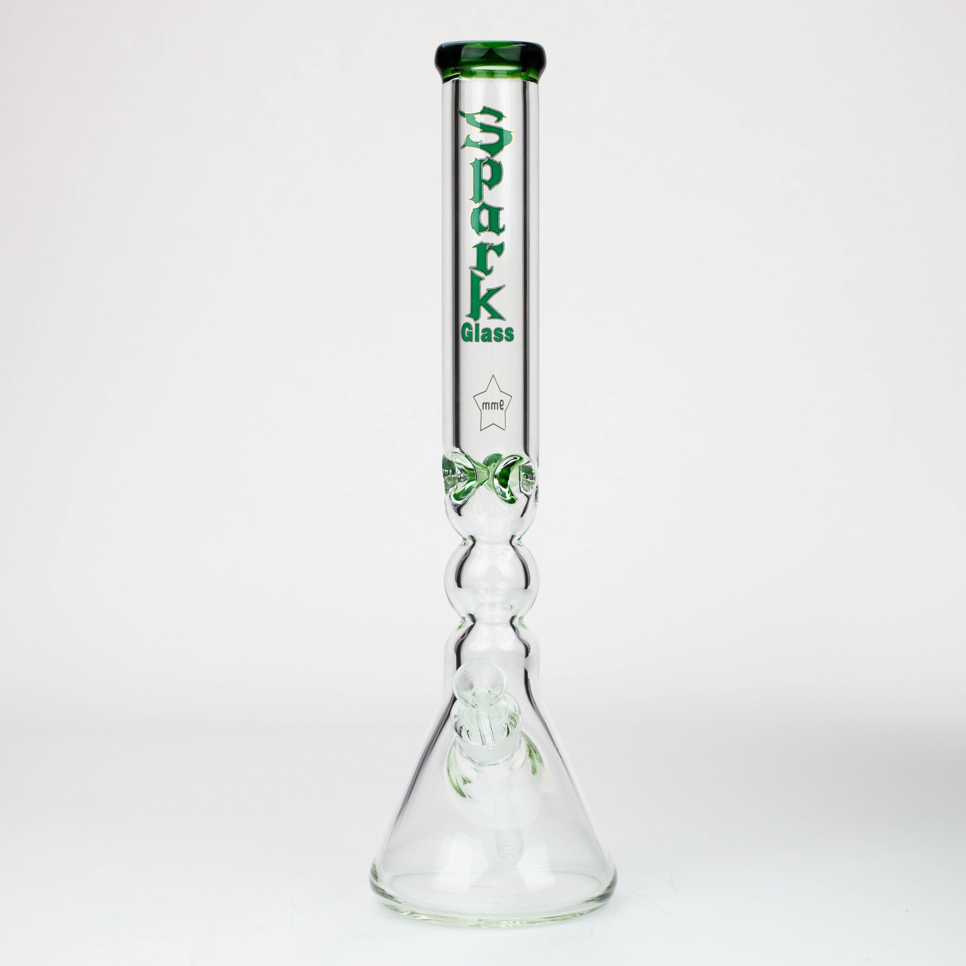 17.5" Spark 9 mm curbed tube glass water bong