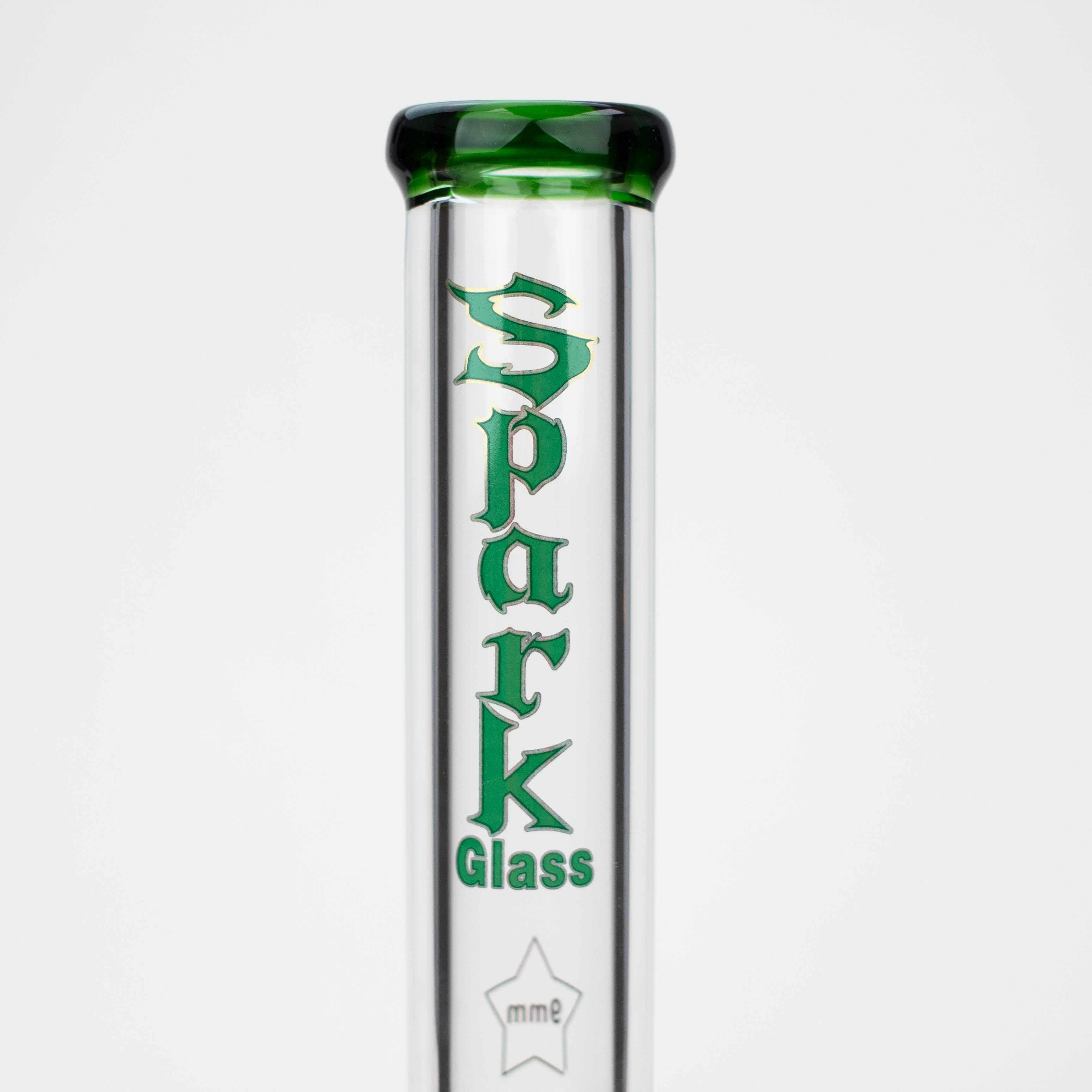 17.5" Spark 9 mm curbed tube glass water bong