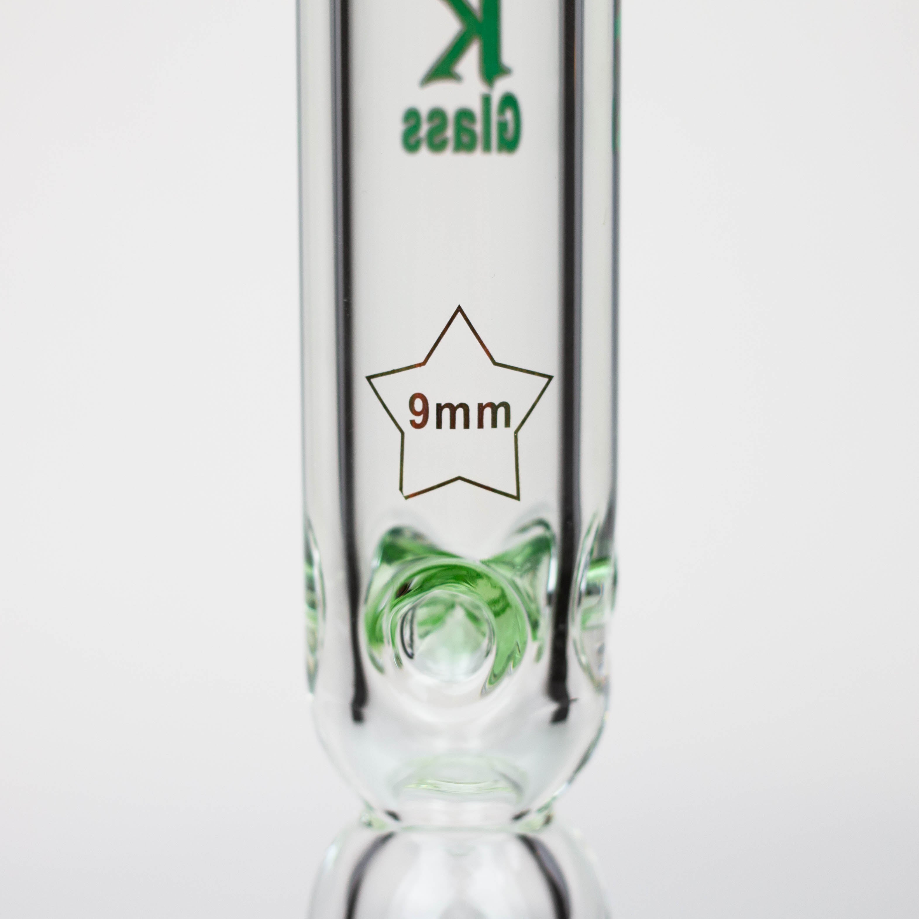 17.5" Spark 9 mm curbed tube glass water bong