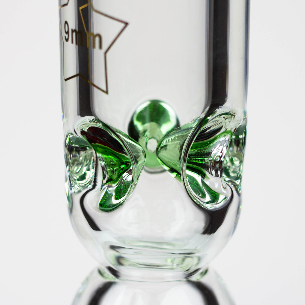 17.5" Spark 9 mm curbed tube glass water bong