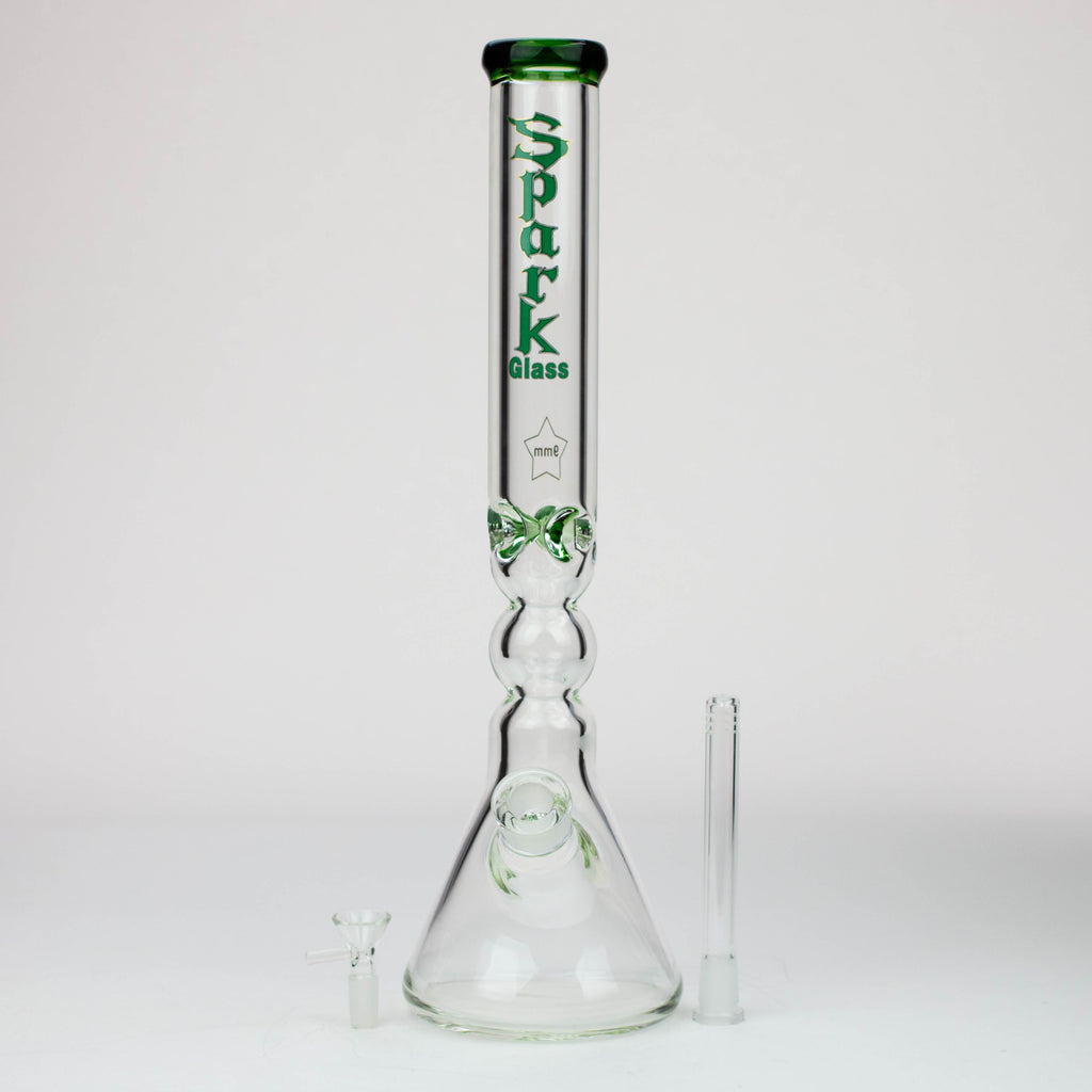 17.5" Spark 9 mm curbed tube glass water bong