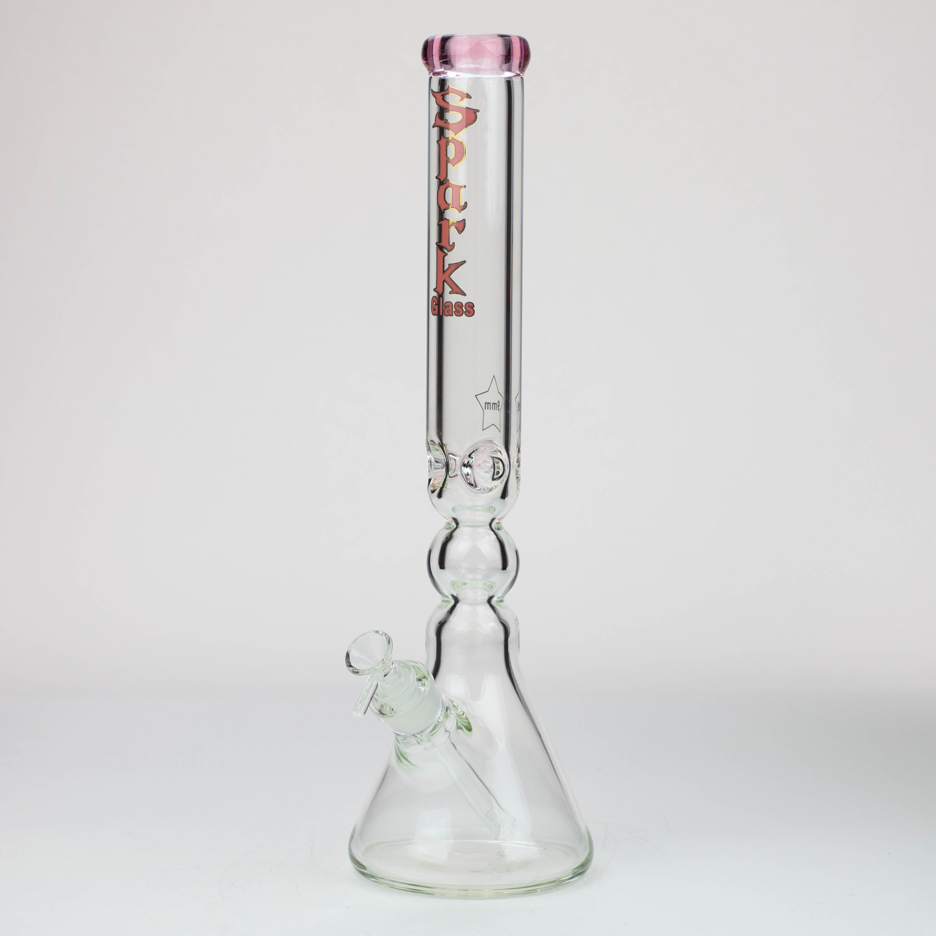17.5" Spark 9 mm curbed tube glass water bong