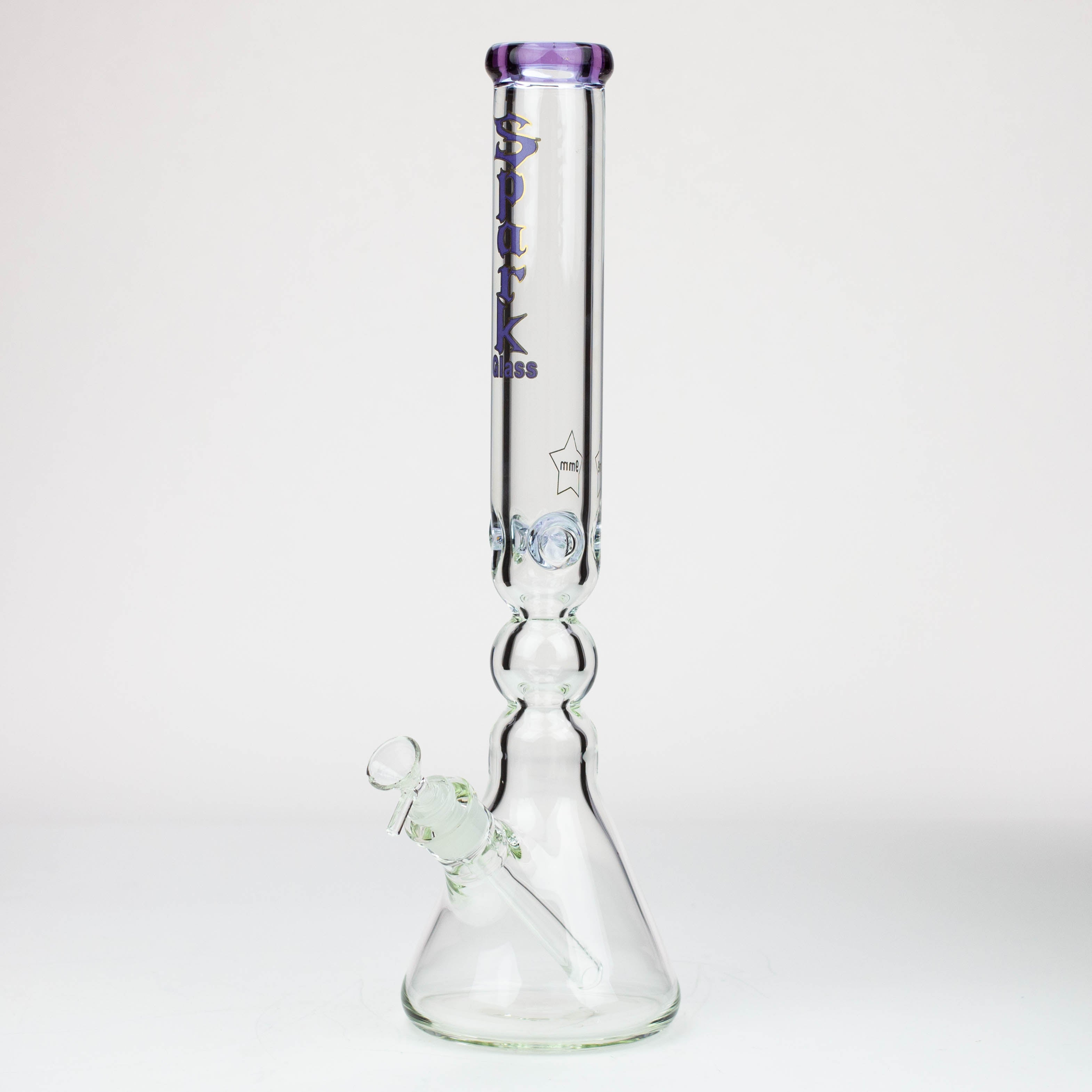 17.5" Spark 9 mm curbed tube glass water bong