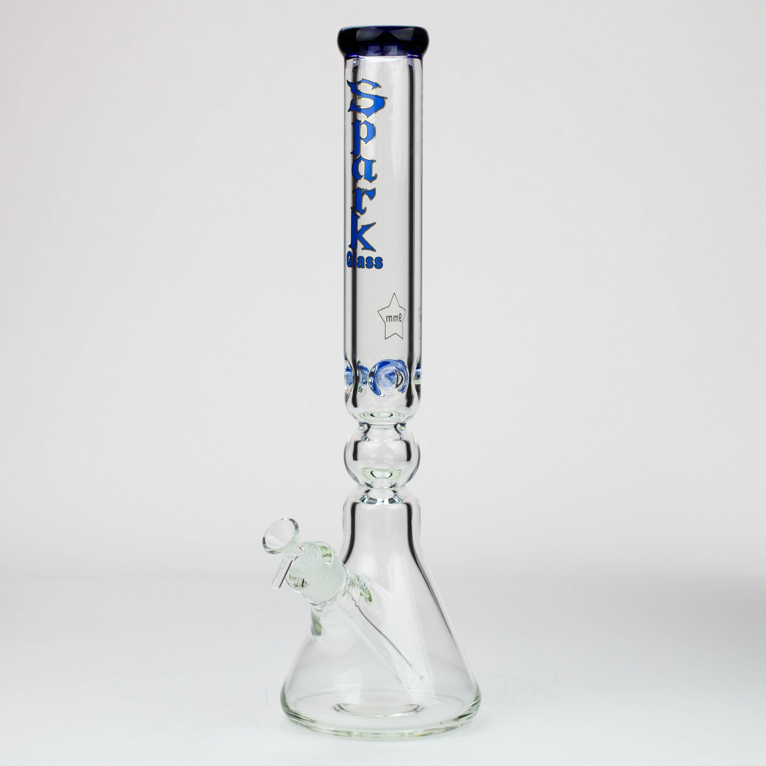 17.5" Spark 9 mm curbed tube glass water bong