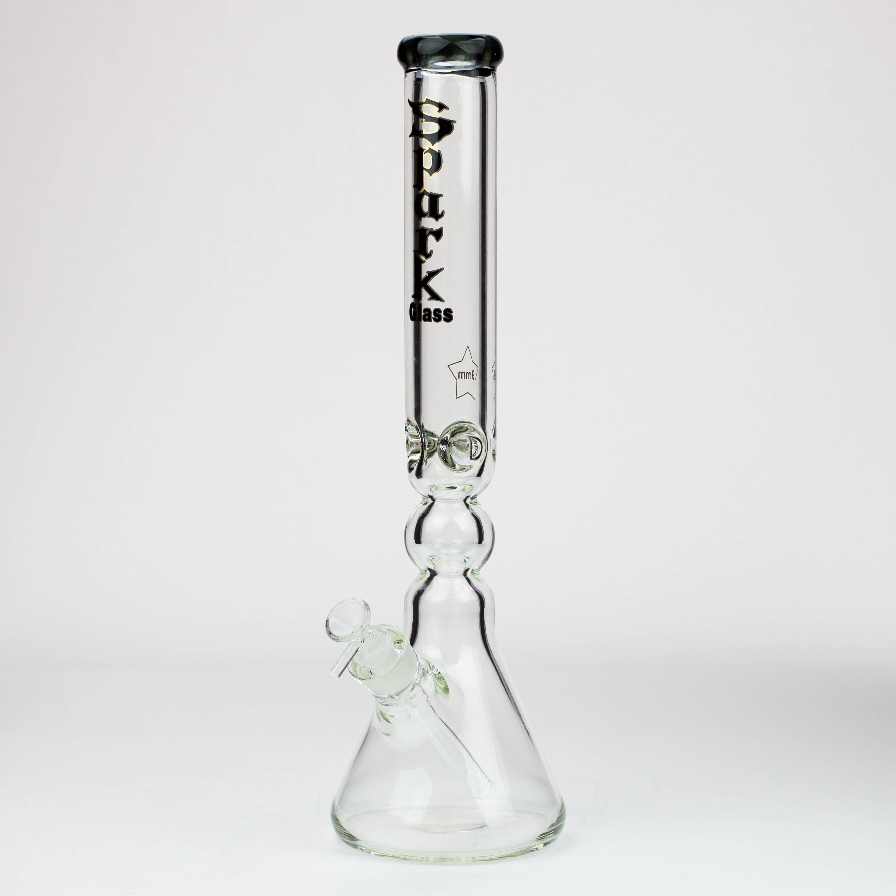 17.5" Spark 9 mm curbed tube glass water bong