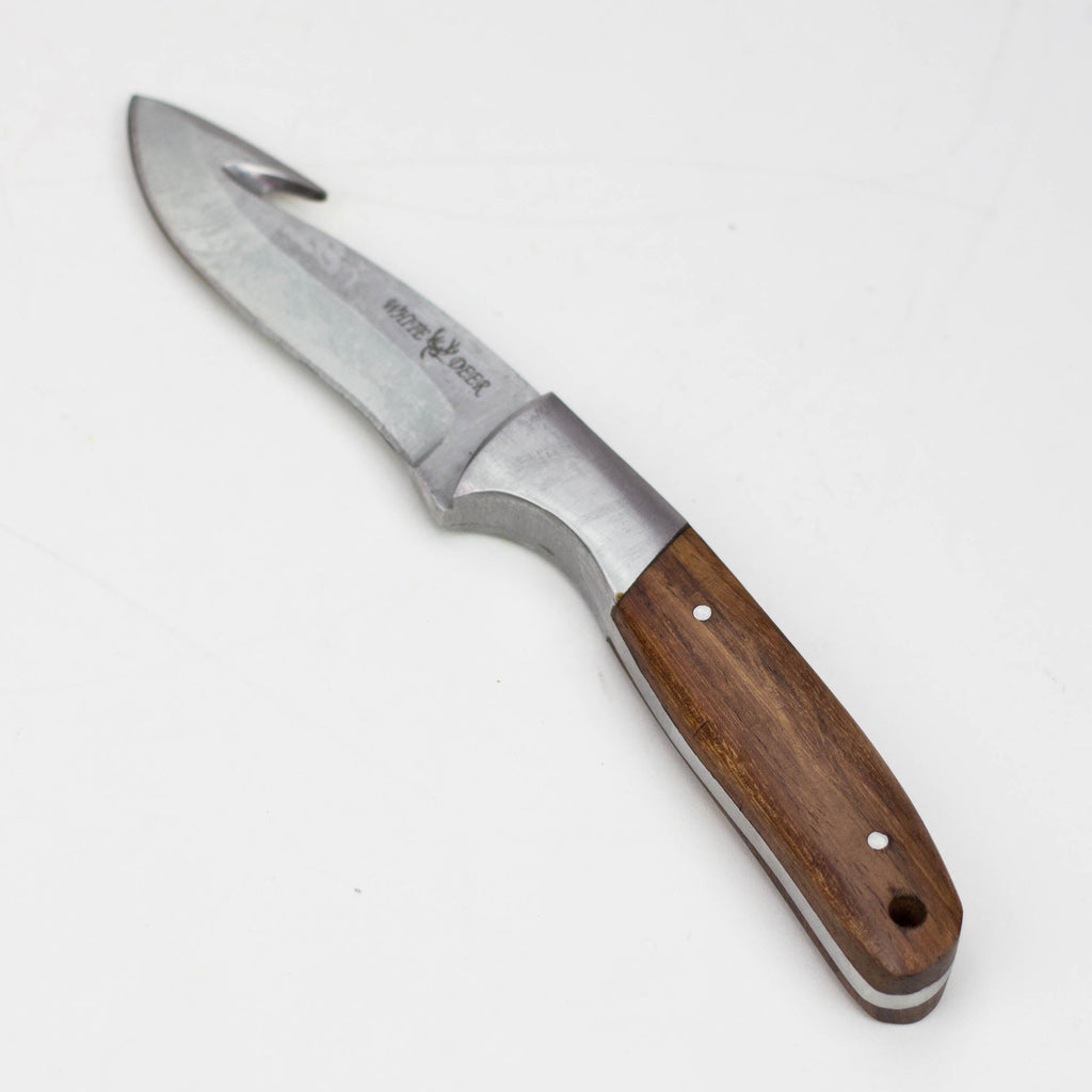 White Deer Skinner Knife Wood Grip Drop  Point  [WD9407]