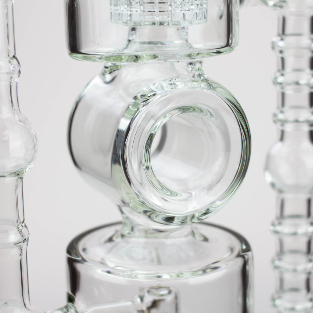 21" H2O Double ring glass water bong [H2O-24]