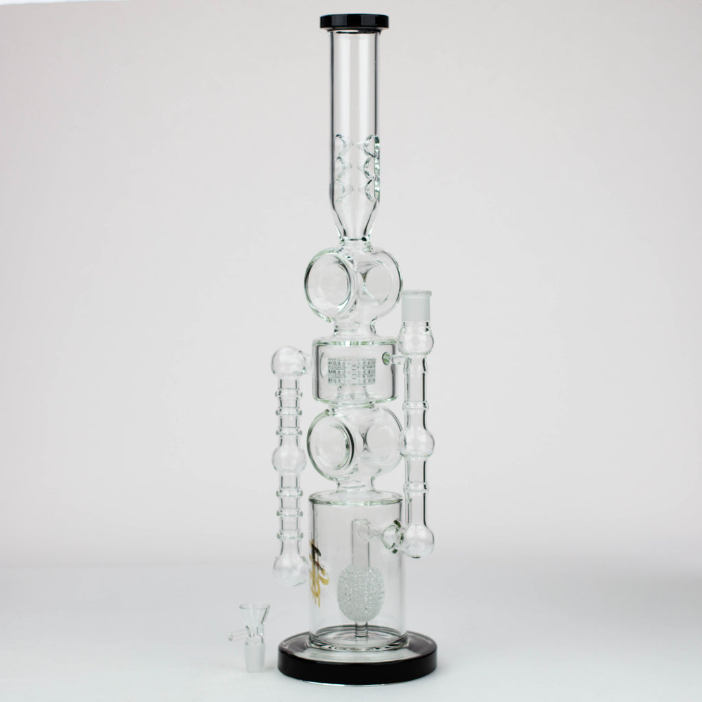 21" H2O Double ring glass water bong [H2O-24]