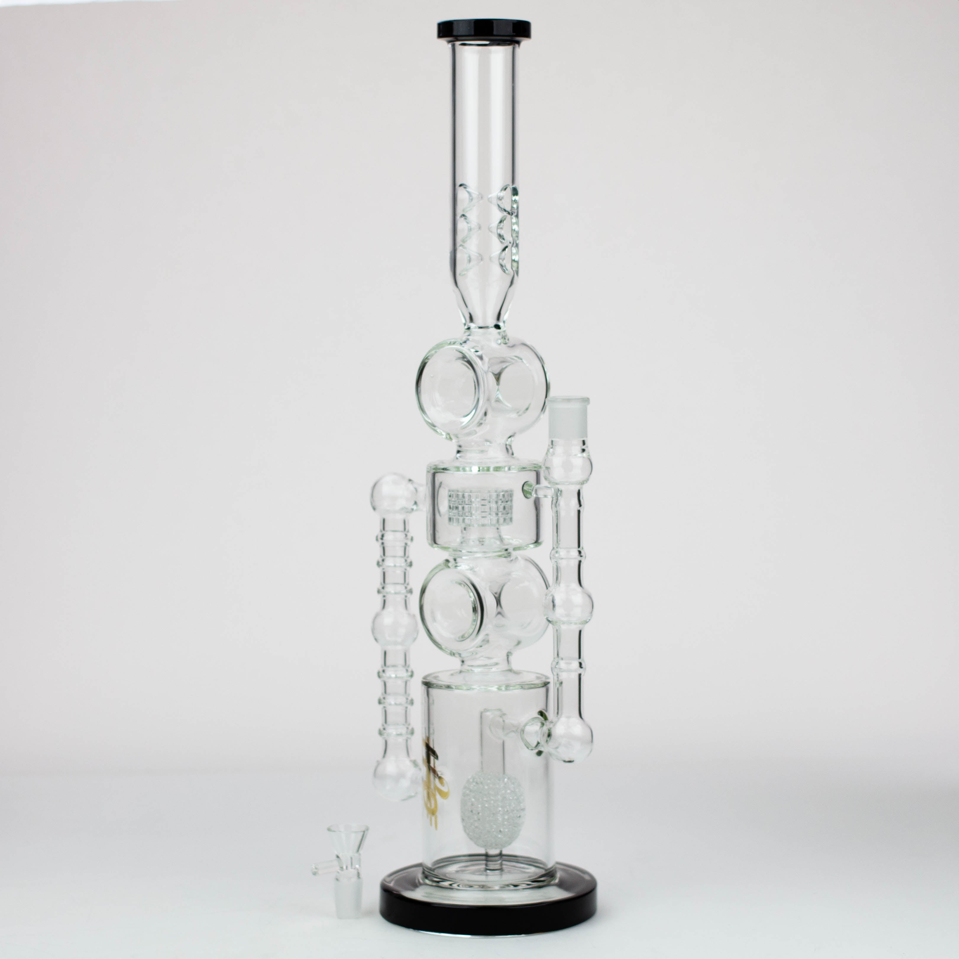 21" H2O Double ring glass water bong [H2O-24]
