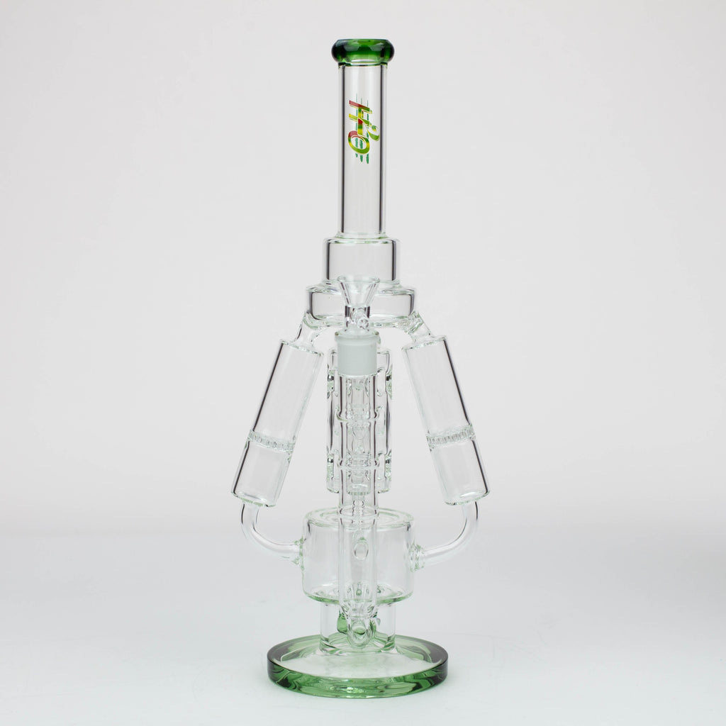 17" H2O Three Honeycomb silnders glass water recycle bong [H2O-25]