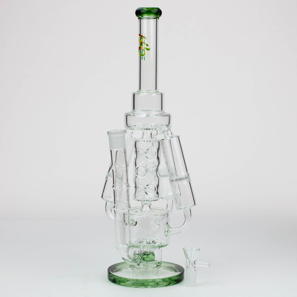 17" H2O Three Honeycomb silnders glass water recycle bong [H2O-25]
