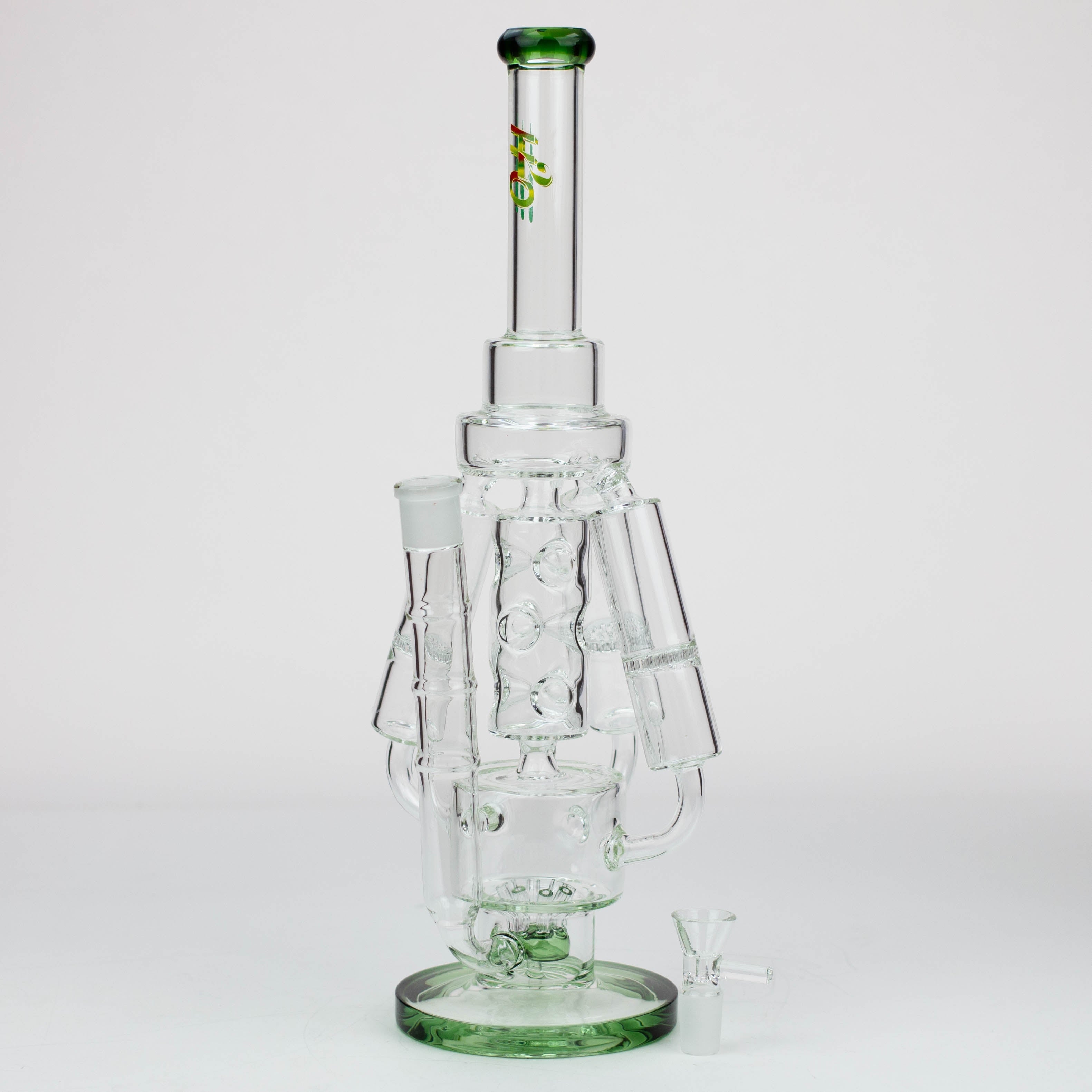 17" H2O Three Honeycomb silnders glass water recycle bong [H2O-25]