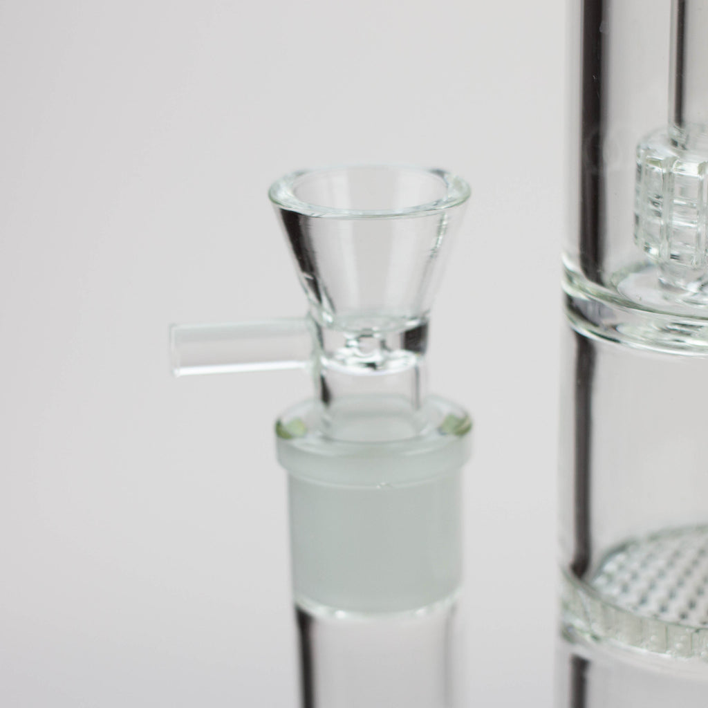 16" H2O Dual Honeycomb diffuser Glass water bong [H2O-27]