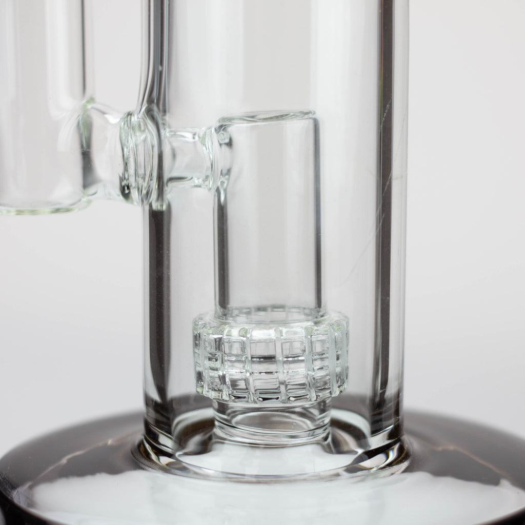 16" H2O Dual Honeycomb diffuser Glass water bong [H2O-27]