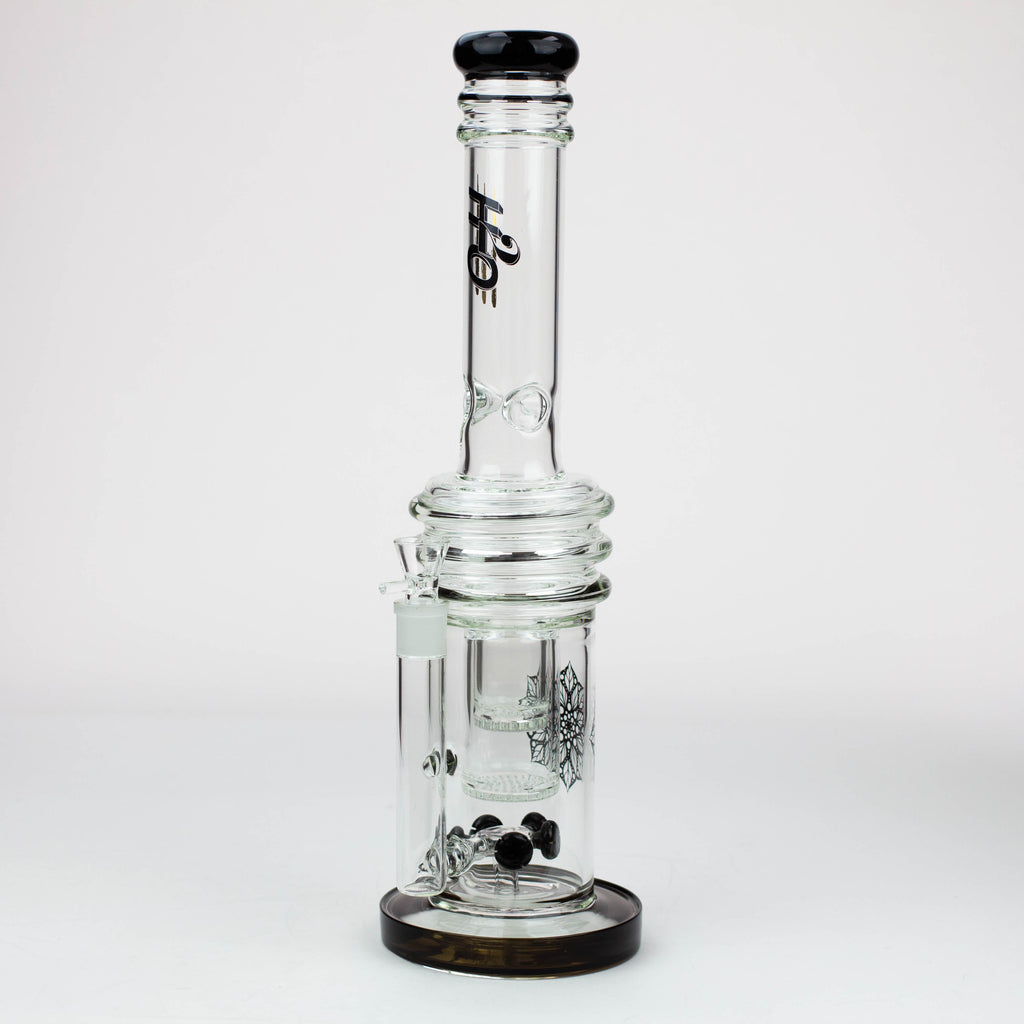 17" H2O glass water bong with double layer honeycomb [H2O-28]