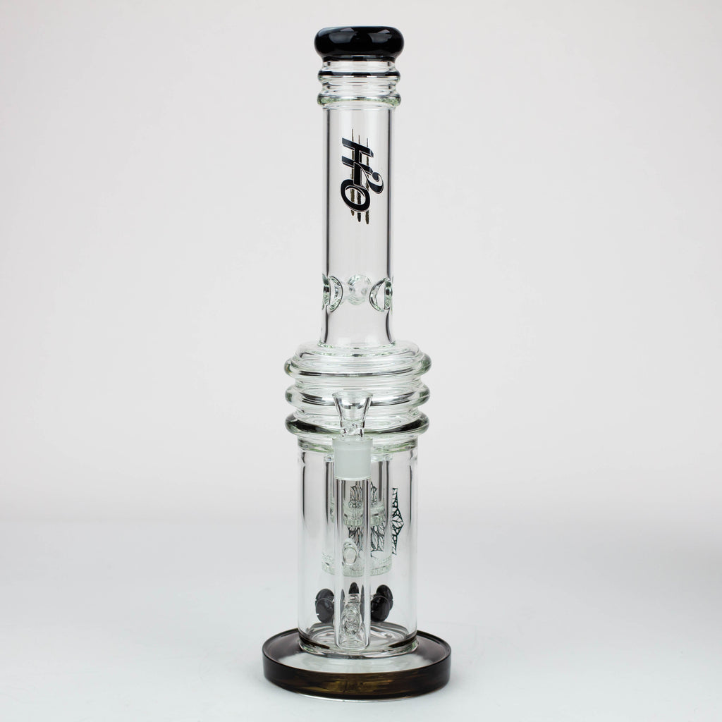 17" H2O glass water bong with double layer honeycomb [H2O-28]