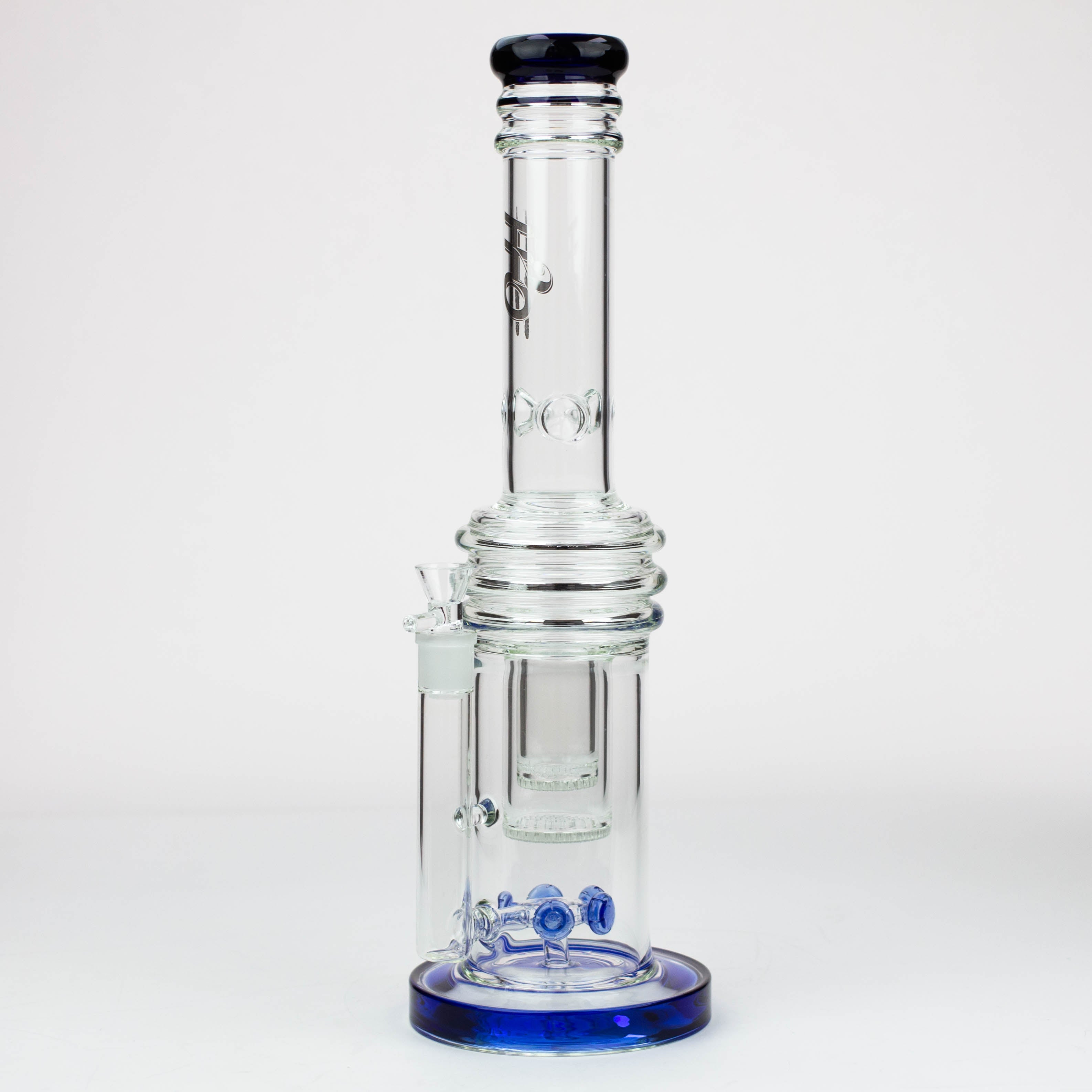 17" H2O glass water bong with double layer honeycomb [H2O-28]