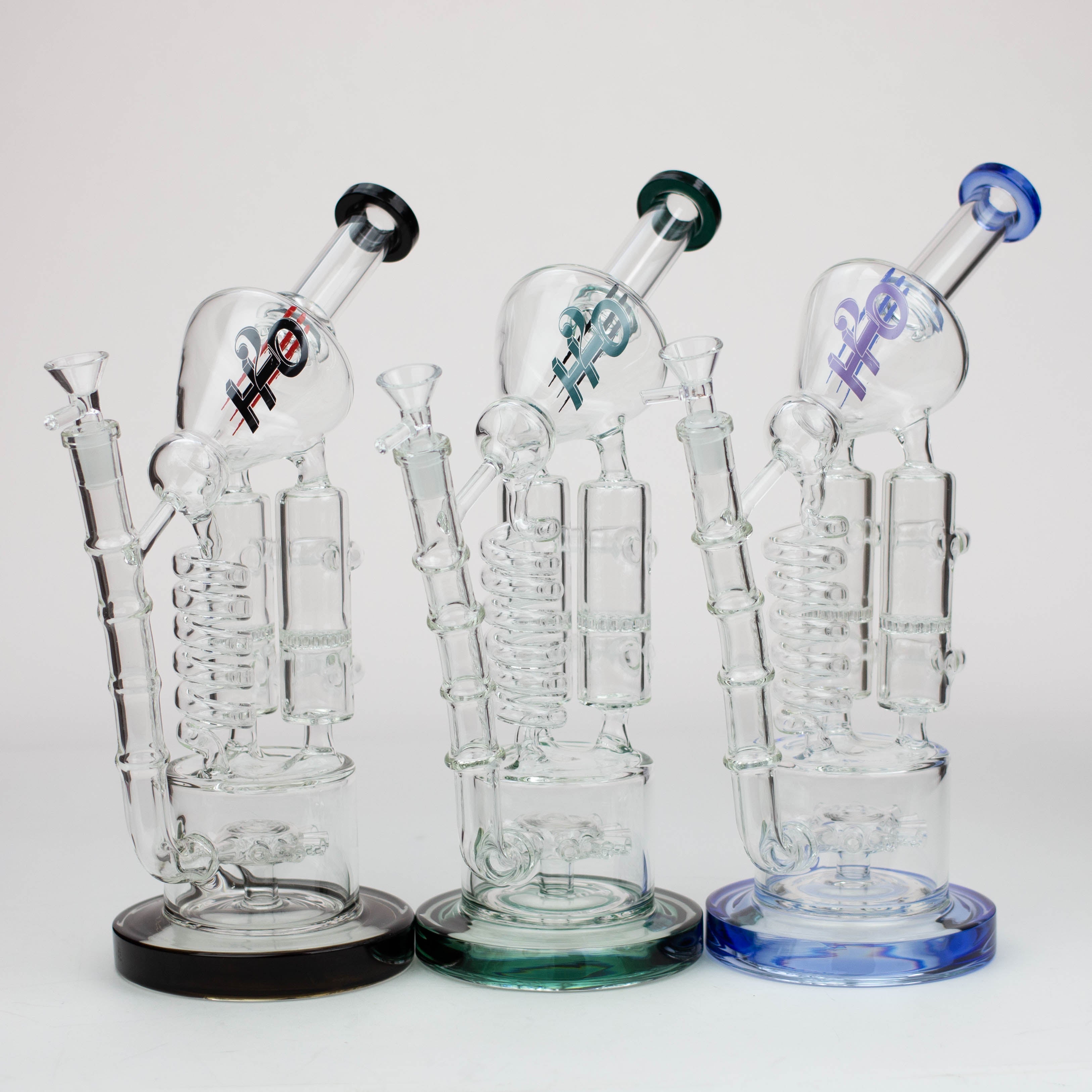 12" H2O Coil Glass water recycle bong [H2O-18]