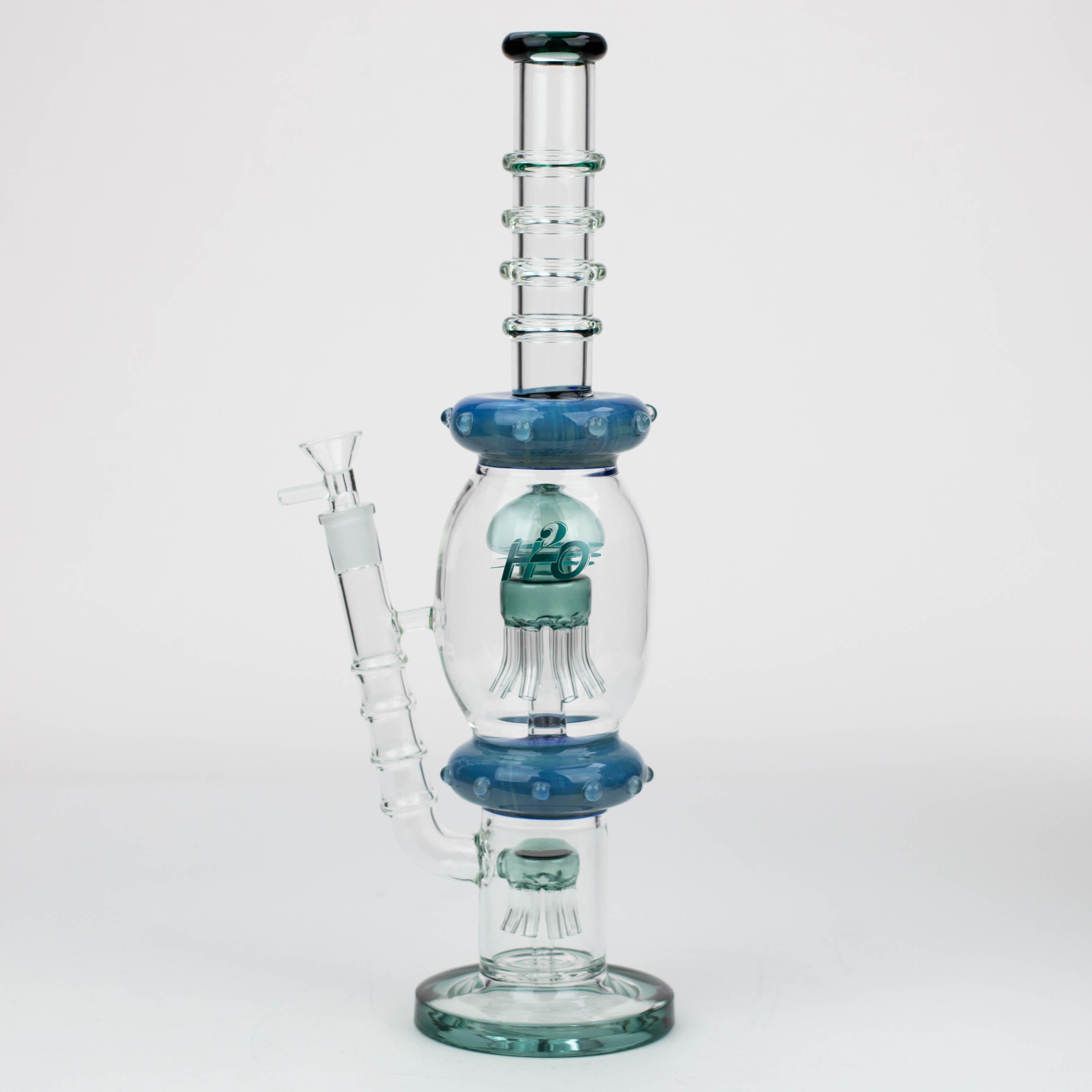 16" H2O Gold fumed Jellyfish percolator glass water bong [H2O-21]