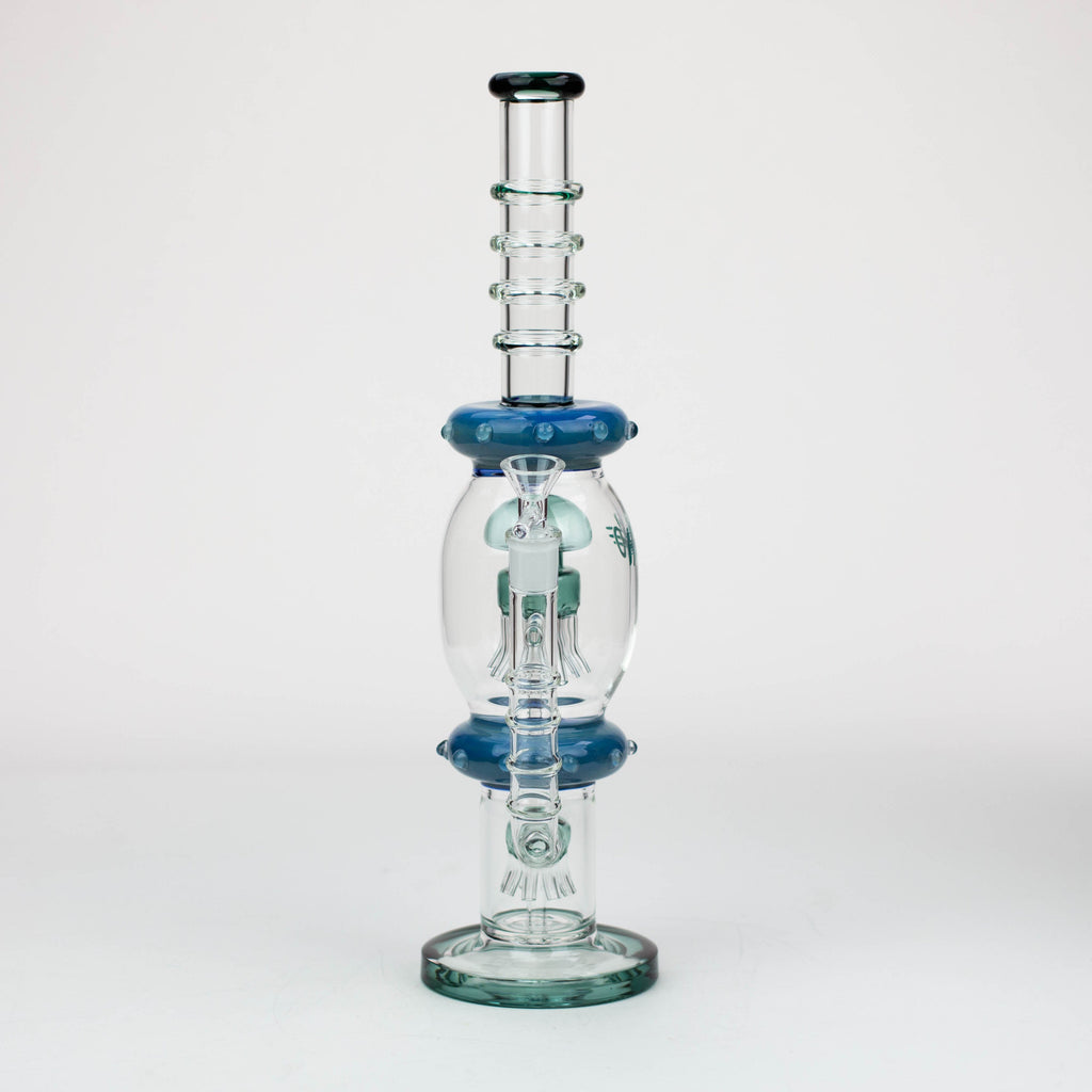 16" H2O Gold fumed Jellyfish percolator glass water bong [H2O-21]