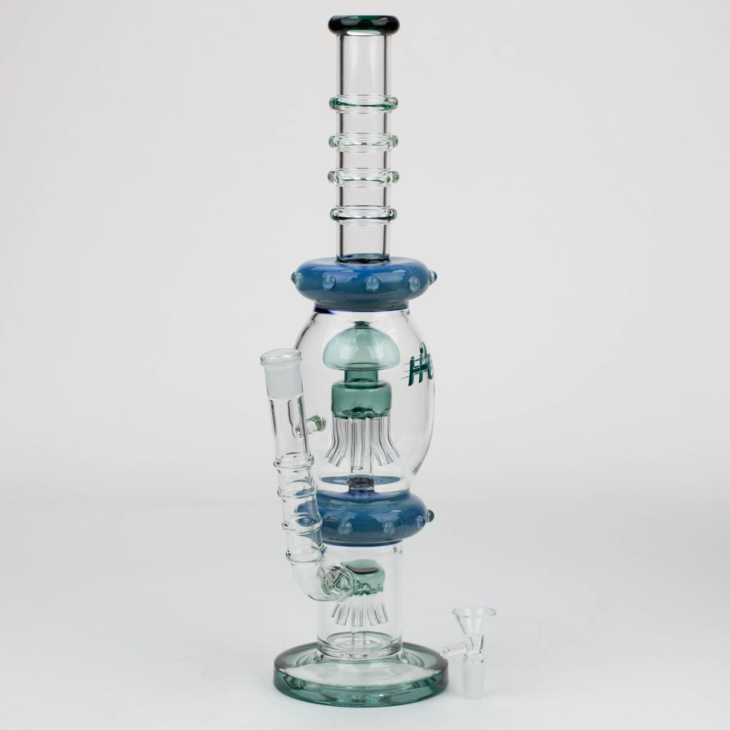 16" H2O Gold fumed Jellyfish percolator glass water bong [H2O-21]