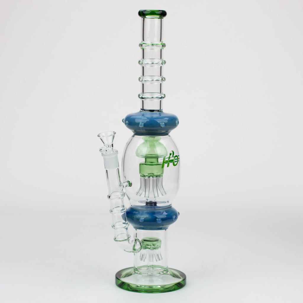16" H2O Gold fumed Jellyfish percolator glass water bong [H2O-21]
