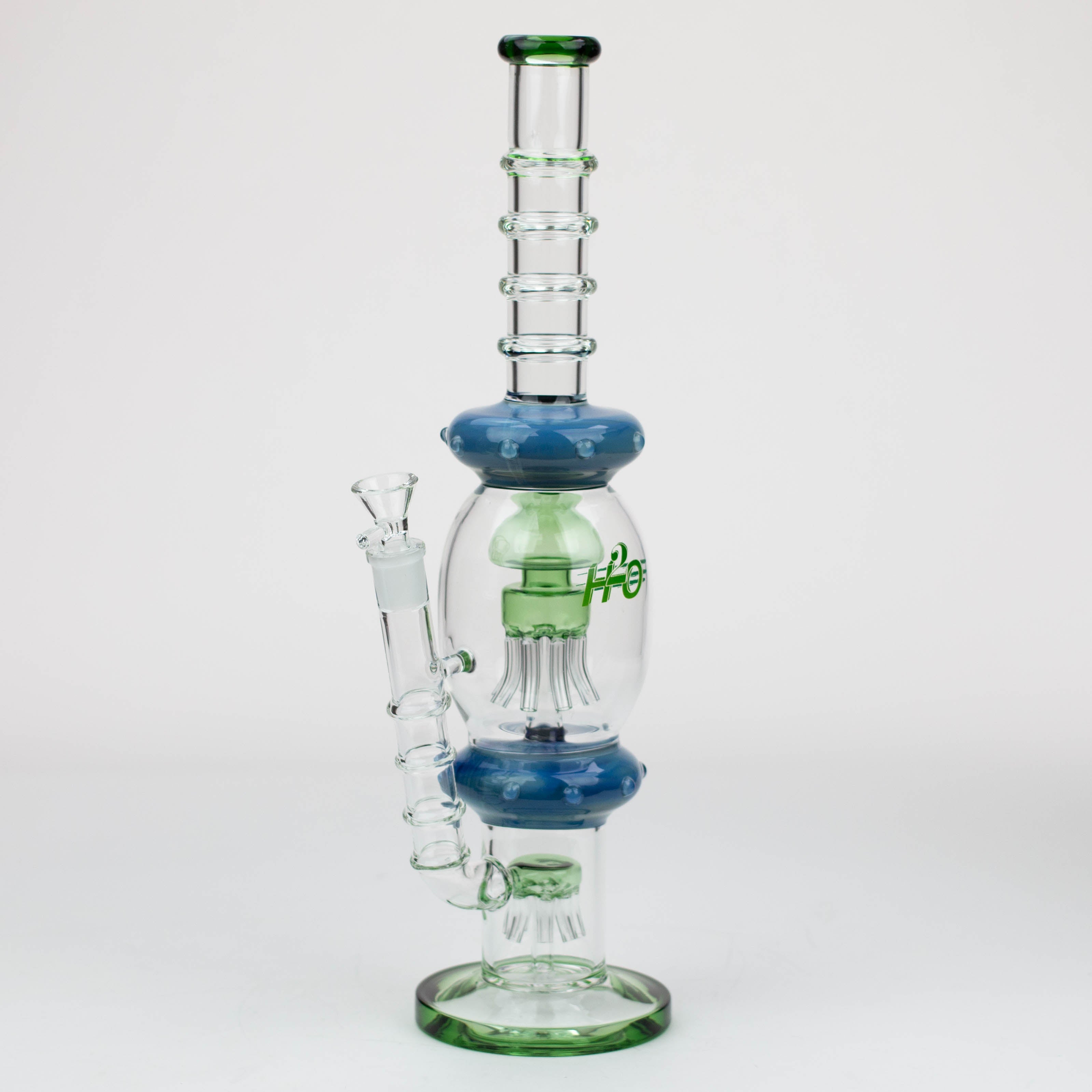 16" H2O Gold fumed Jellyfish percolator glass water bong [H2O-21]