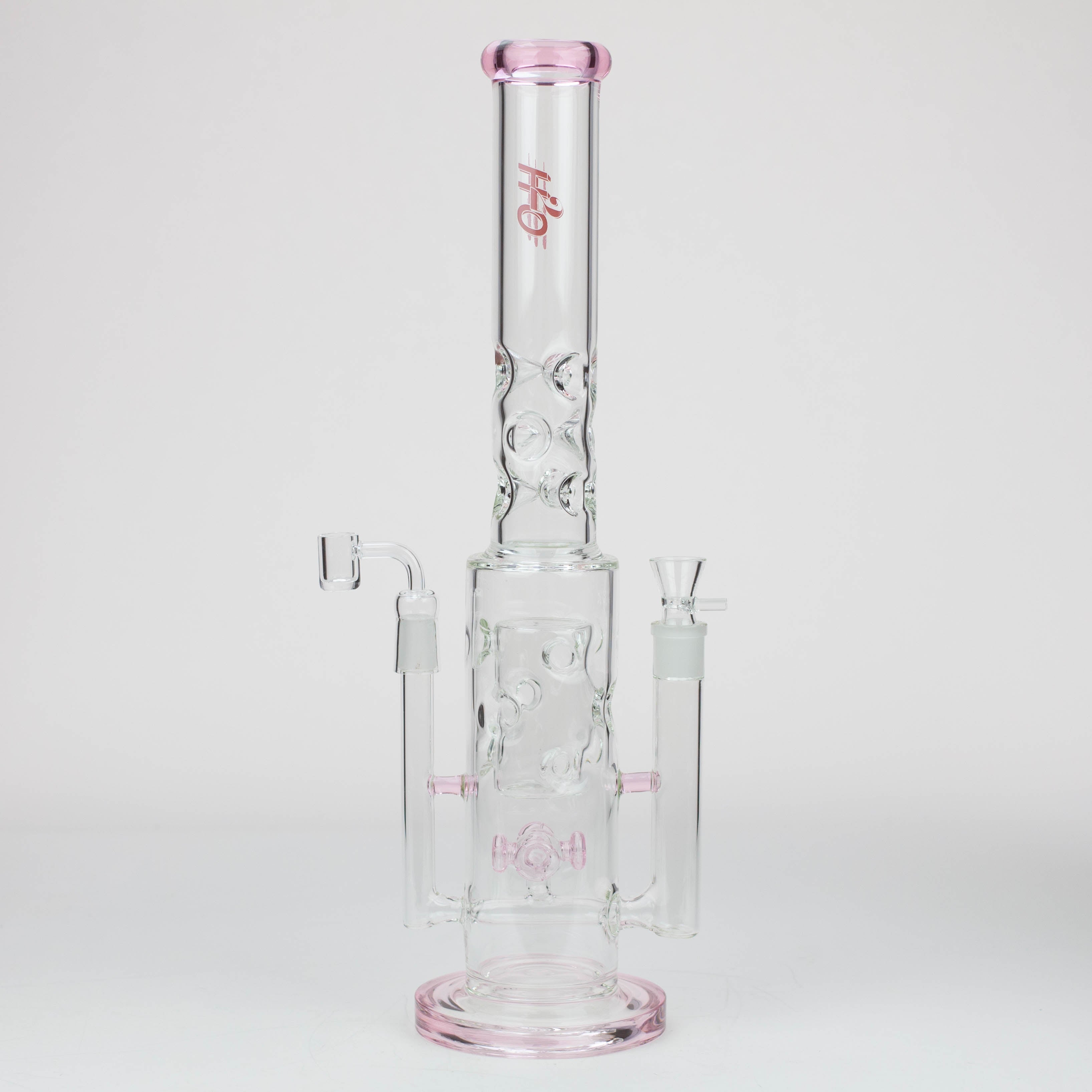 19" H2O 2-in-1 Double Joint glass water bong [H2O-22]