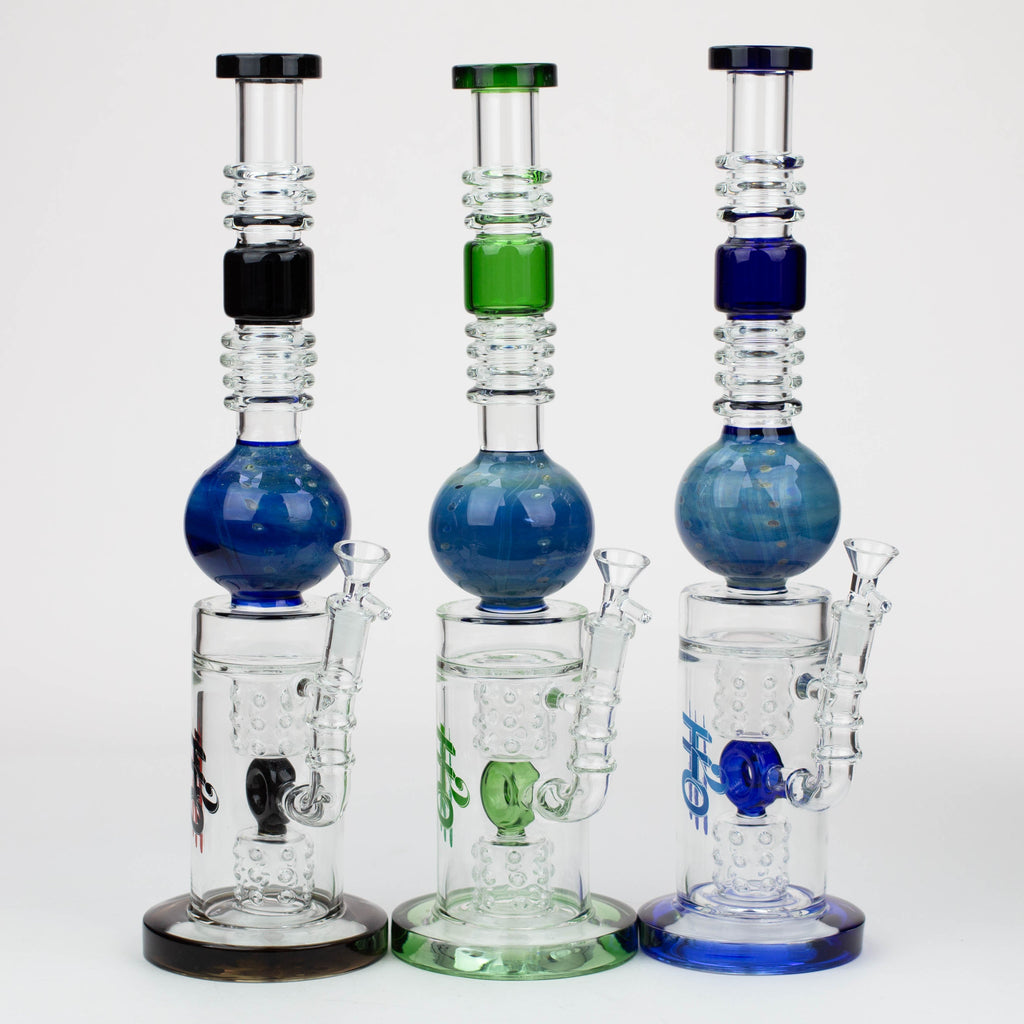 15" H2O Gold fumed sphere Glass water bong [H2O-23]
