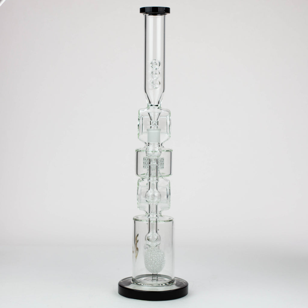 21" H2O Double ring glass water bong [H2O-24]