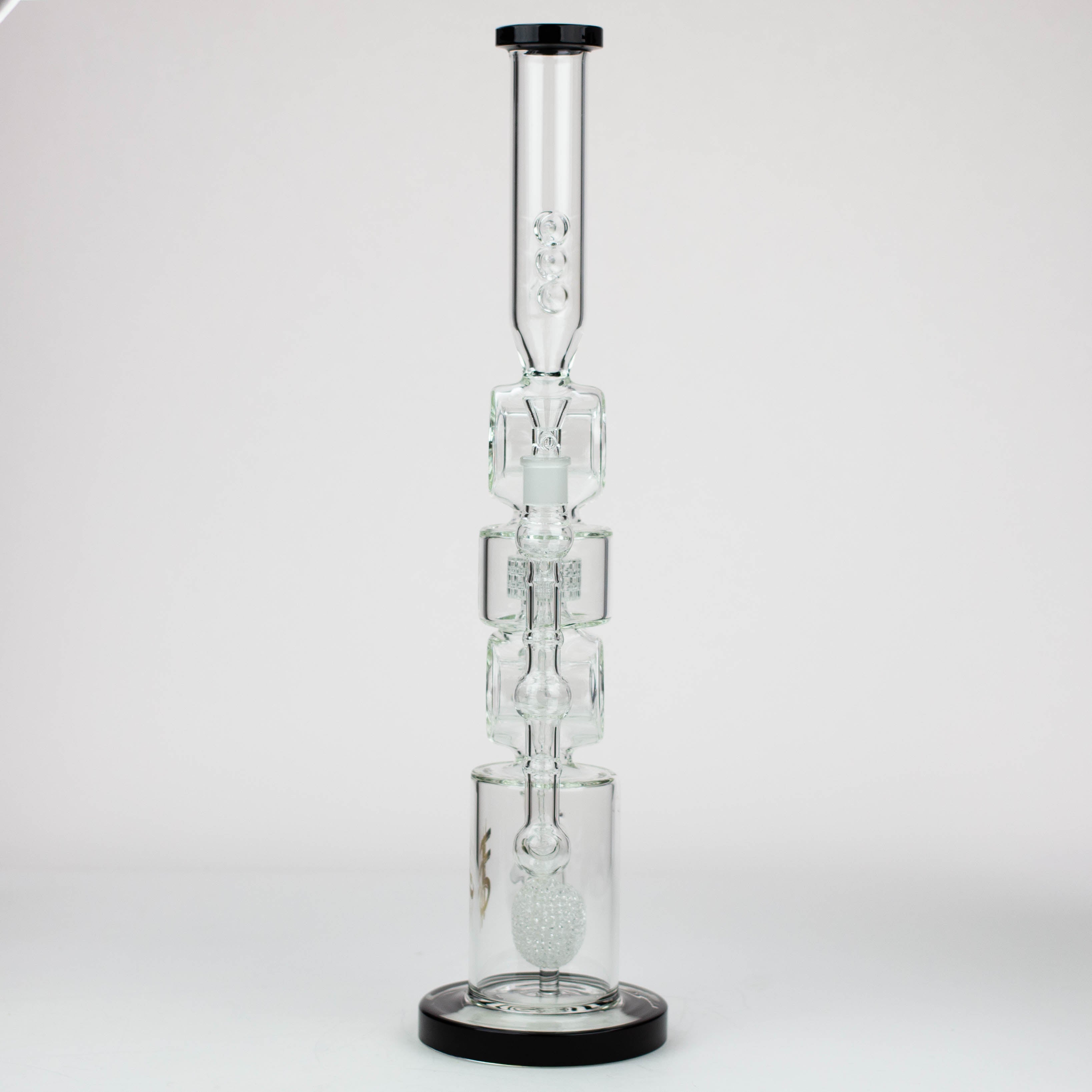 21" H2O Double ring glass water bong [H2O-24]