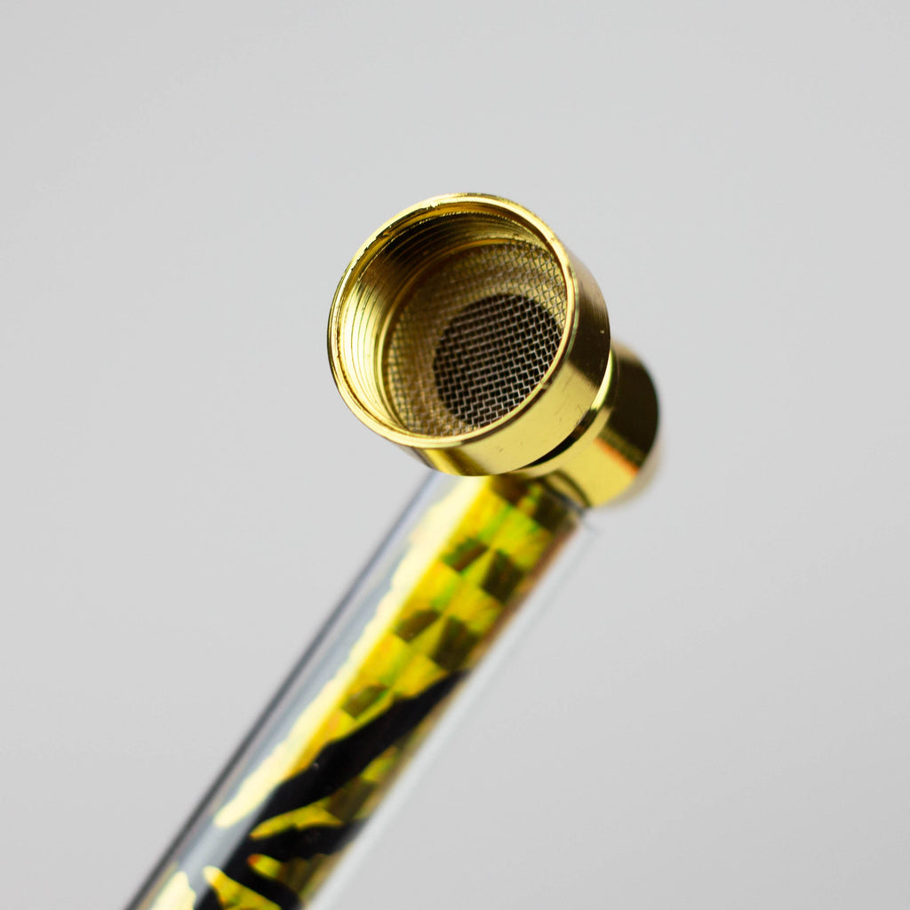 Metal Pipe Sparkle with Gold leaf Design Box of 24 [HX255K-1 Gold]