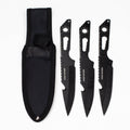 8" Three Piece  Hunt Down Black Throwing Knife Set With Fish Hook  [9569]