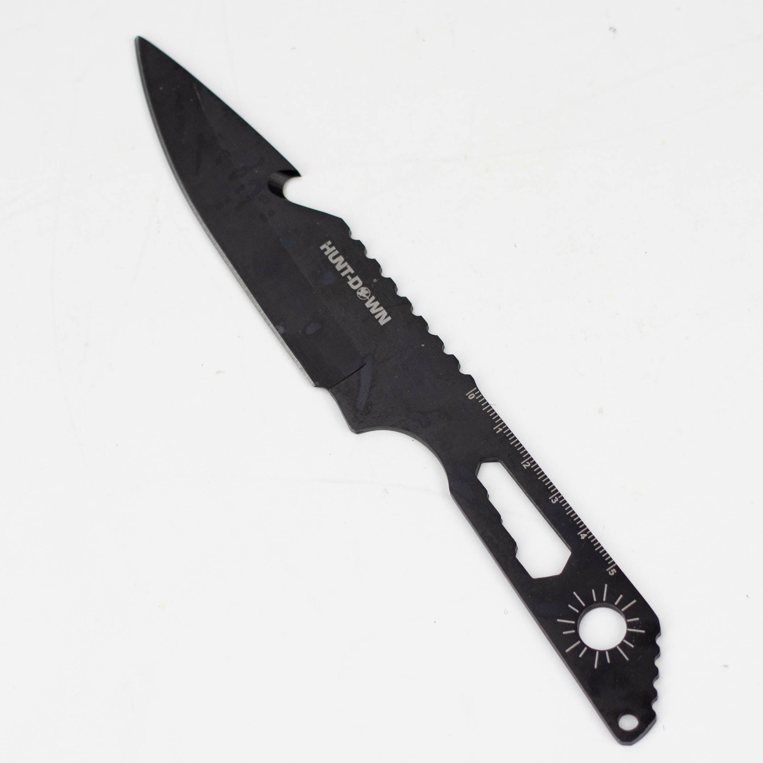 8" Three Piece  Hunt Down Black Throwing Knife Set With Fish Hook  [9569]
