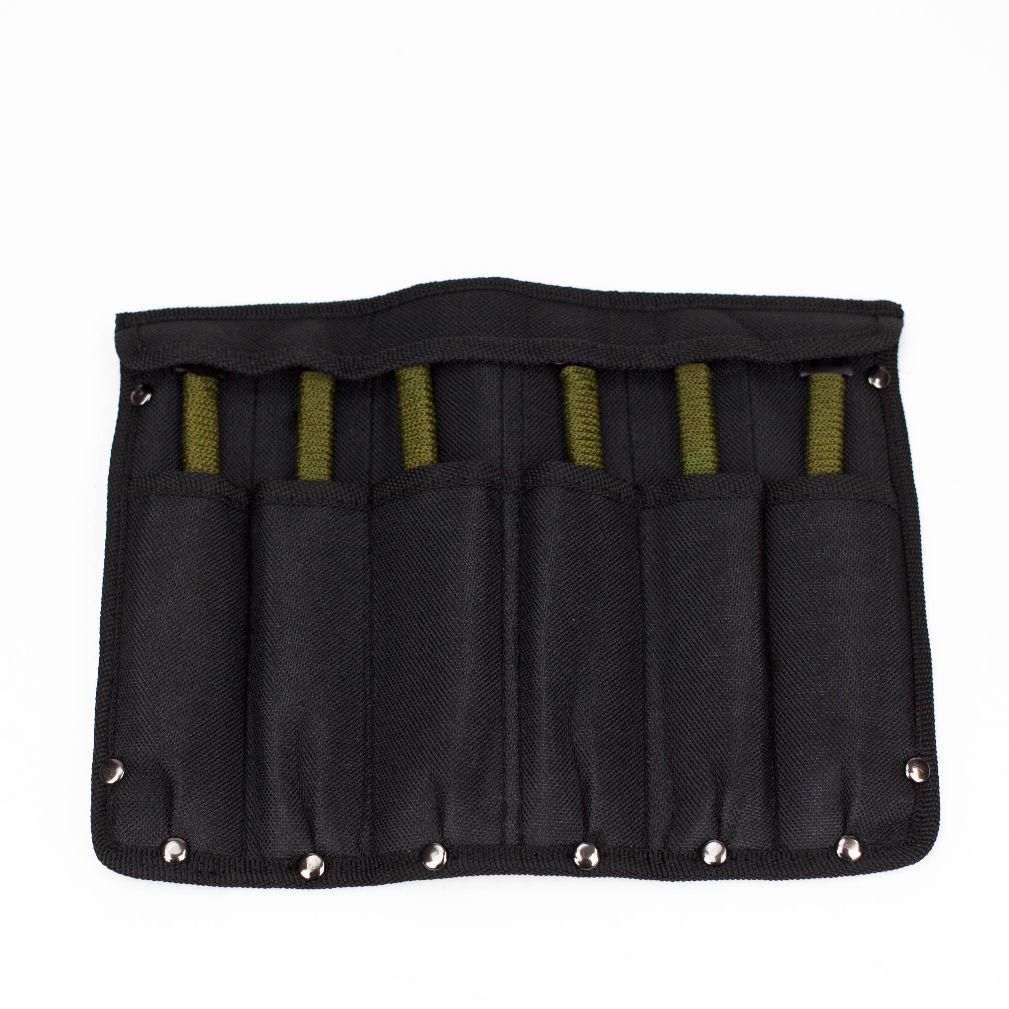 6PC of 6.5" Black Throwing  Knives Stainless Steel Blade with  Pouch [6776]