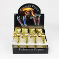 Metal Pipe Sparkle with Gold leaf Design Box of 24 [HX255K-1 Gold]