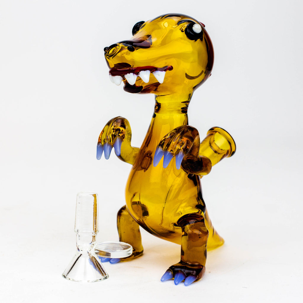 6" Dinosaur glass water bong
