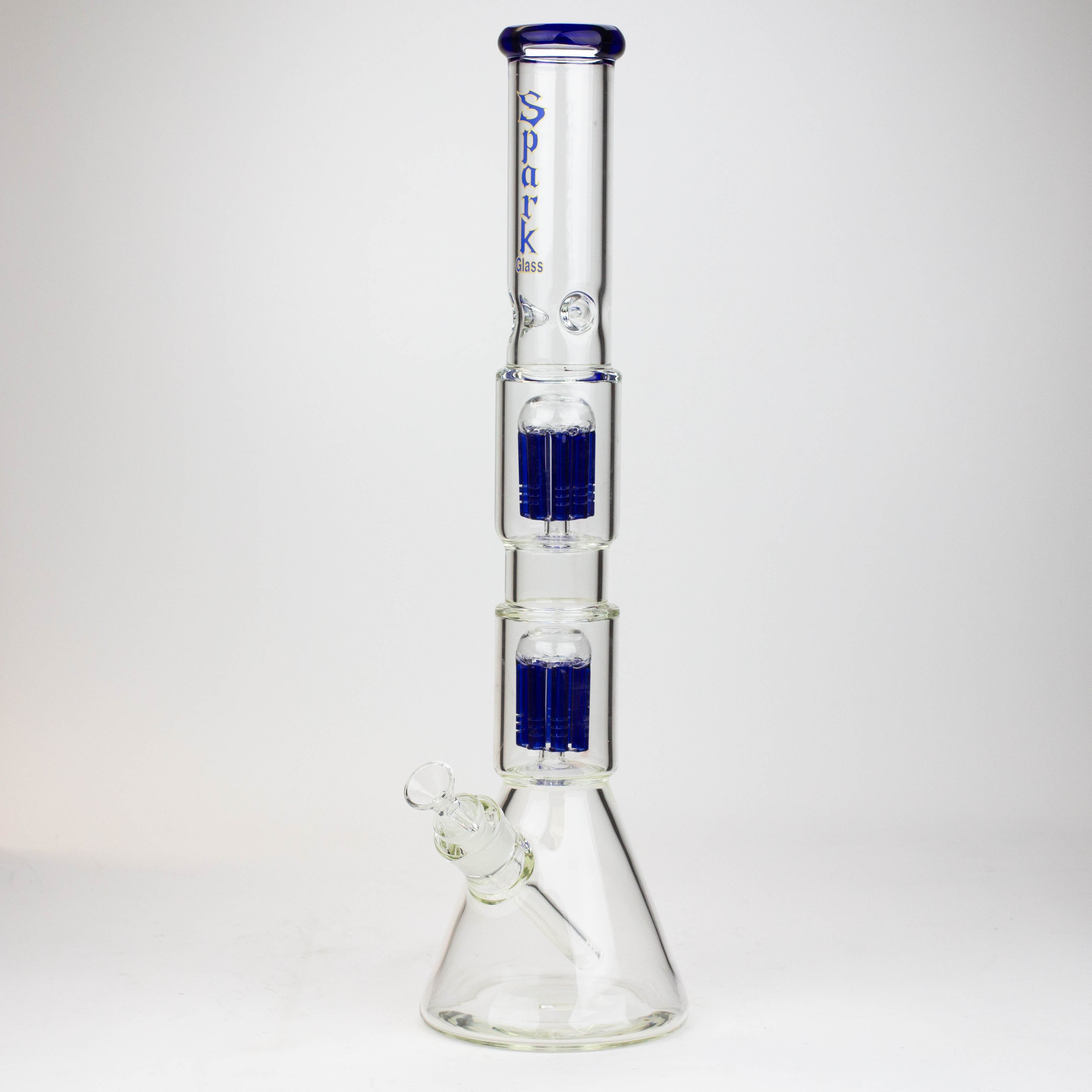 19" SPARK 7 mm double percolator glass water bong