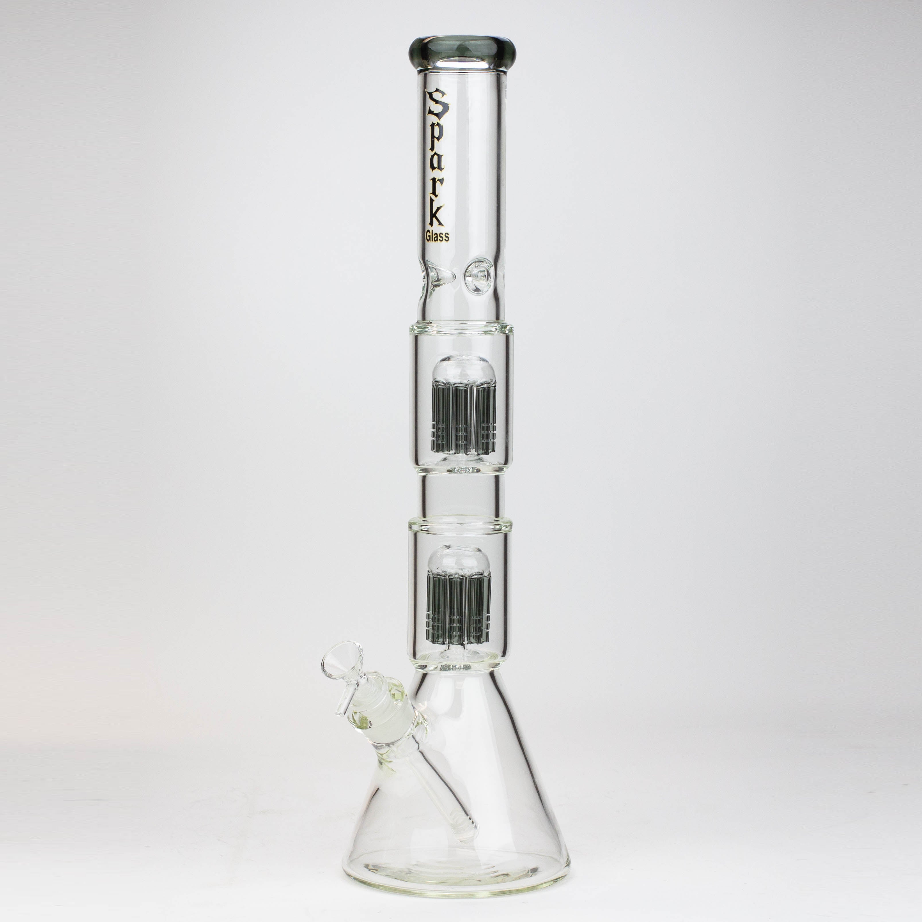 19" SPARK 7 mm double percolator glass water bong
