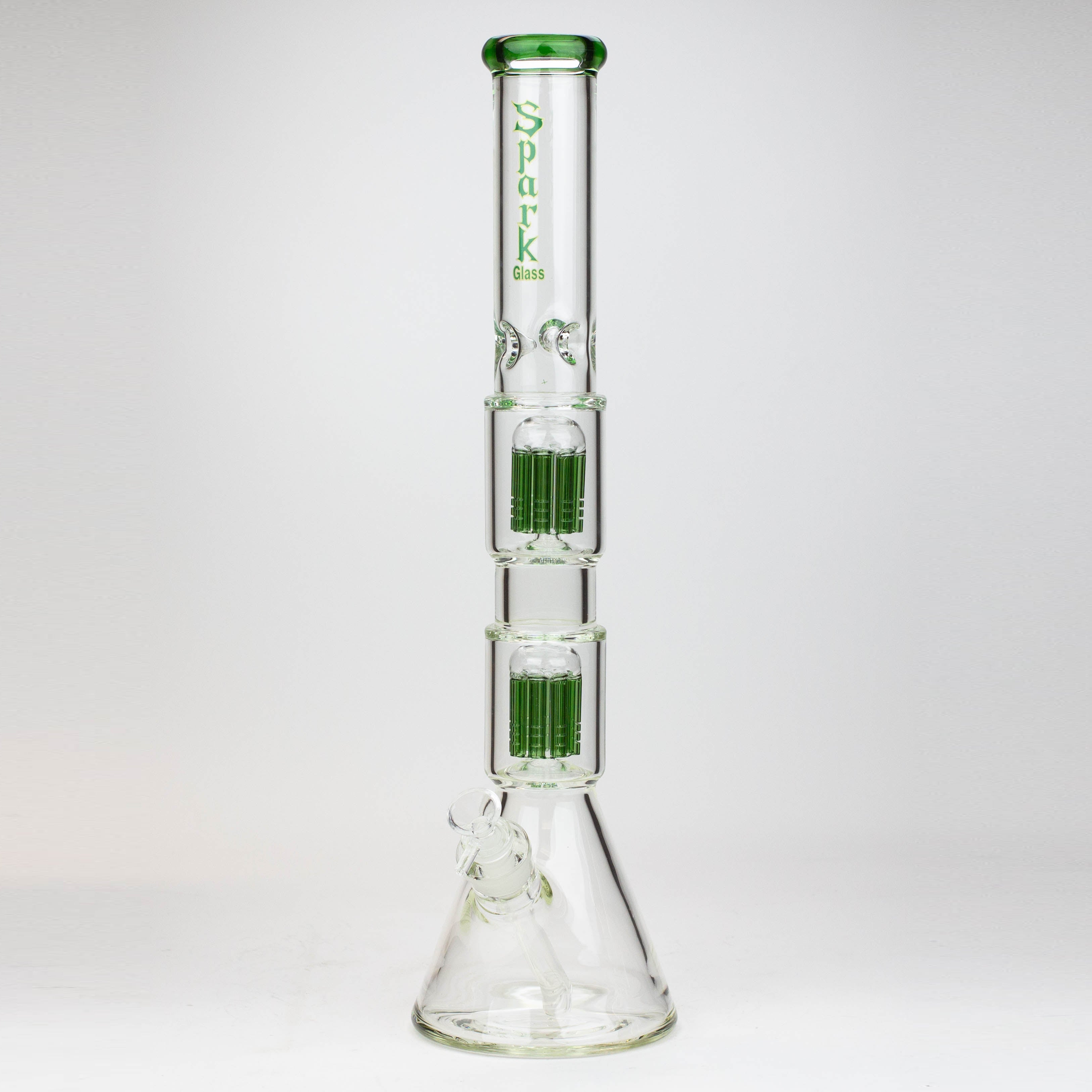 19" SPARK 7 mm double percolator glass water bong