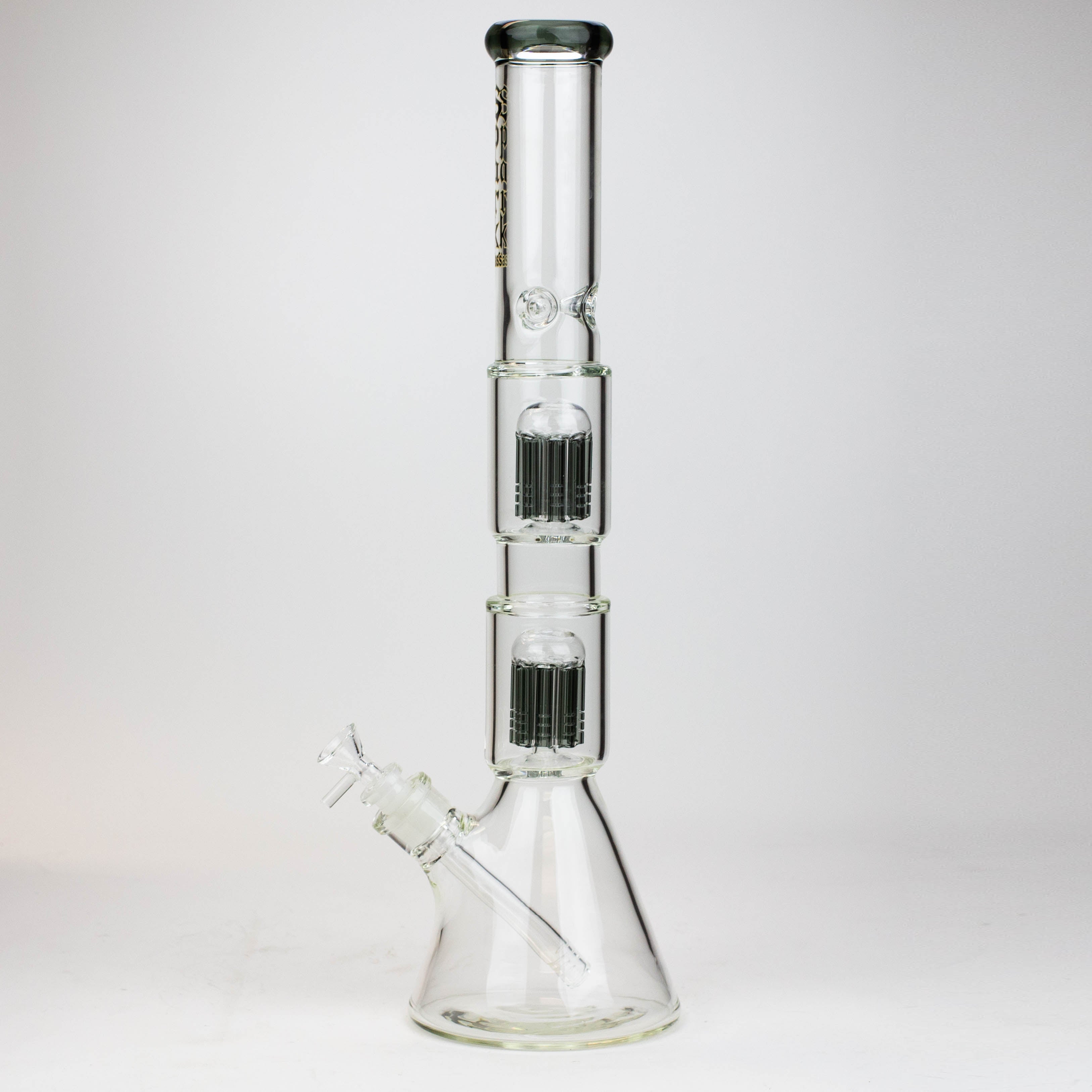 19" SPARK 7 mm double percolator glass water bong