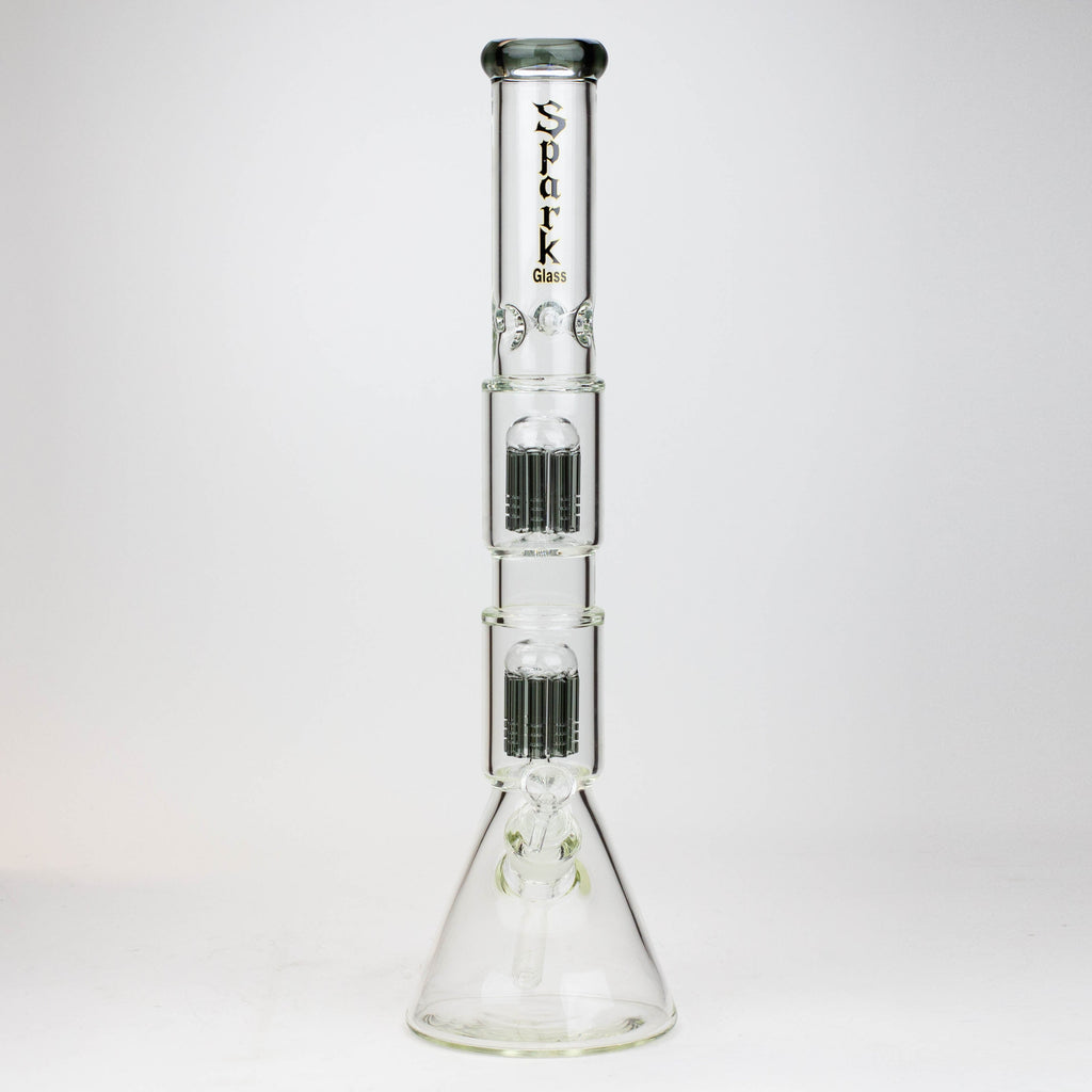 19" SPARK 7 mm double percolator glass water bong