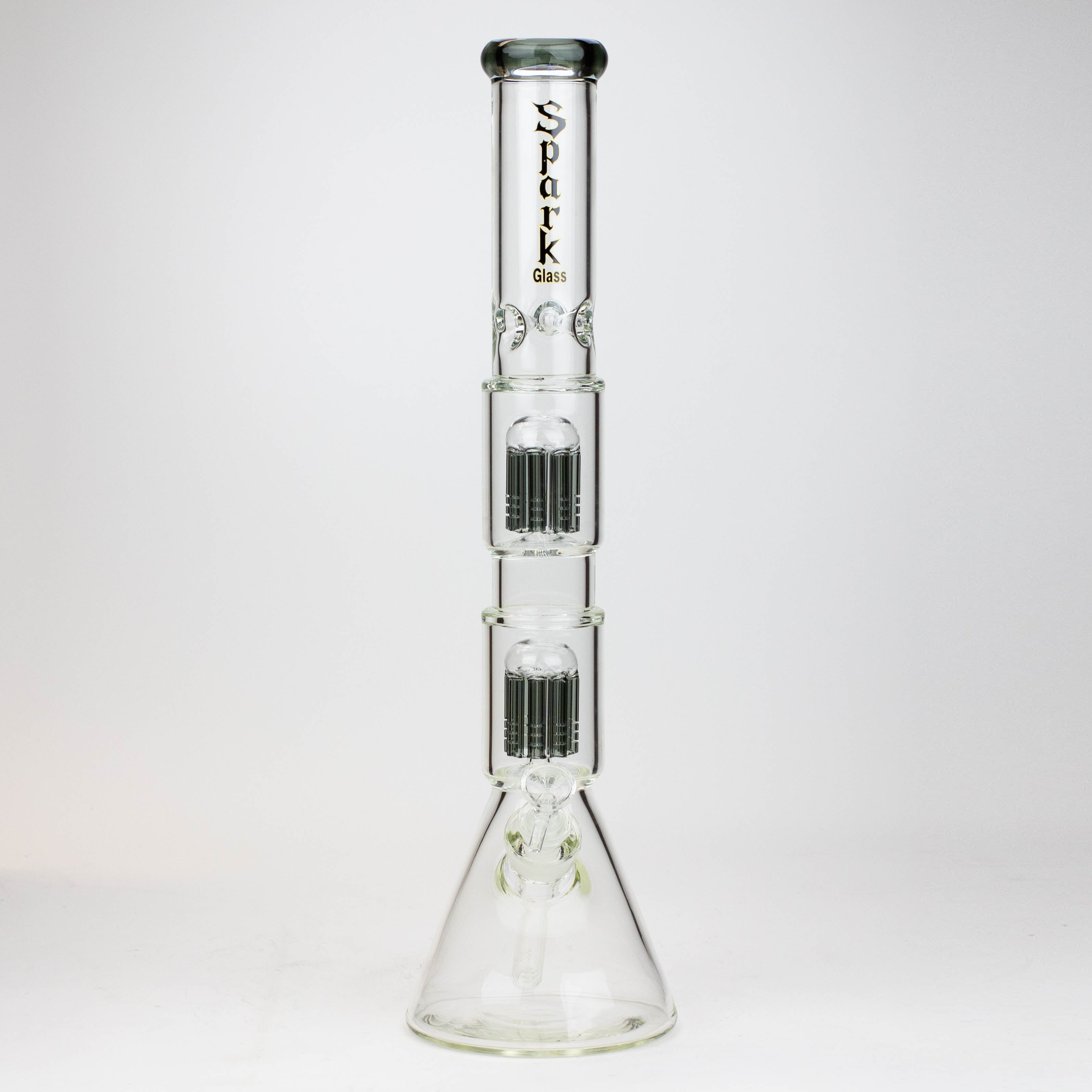 19" SPARK 7 mm double percolator glass water bong