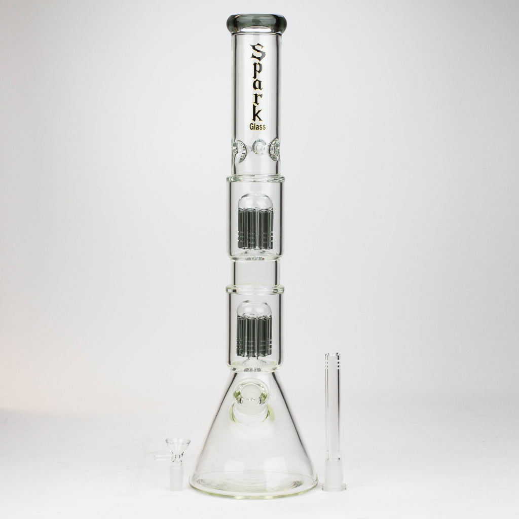 19" SPARK 7 mm double percolator glass water bong