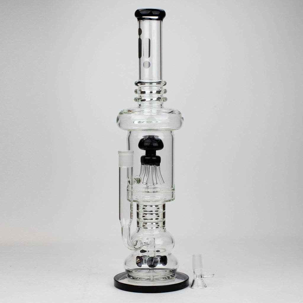 19" Infyniti 7mm flower Diff. and Reverse percolator glass bong