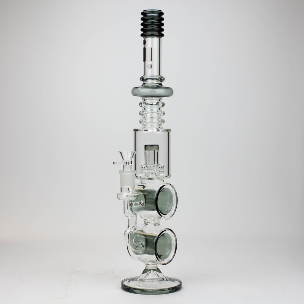 18.5" Infyniti Double ring glass water bong
