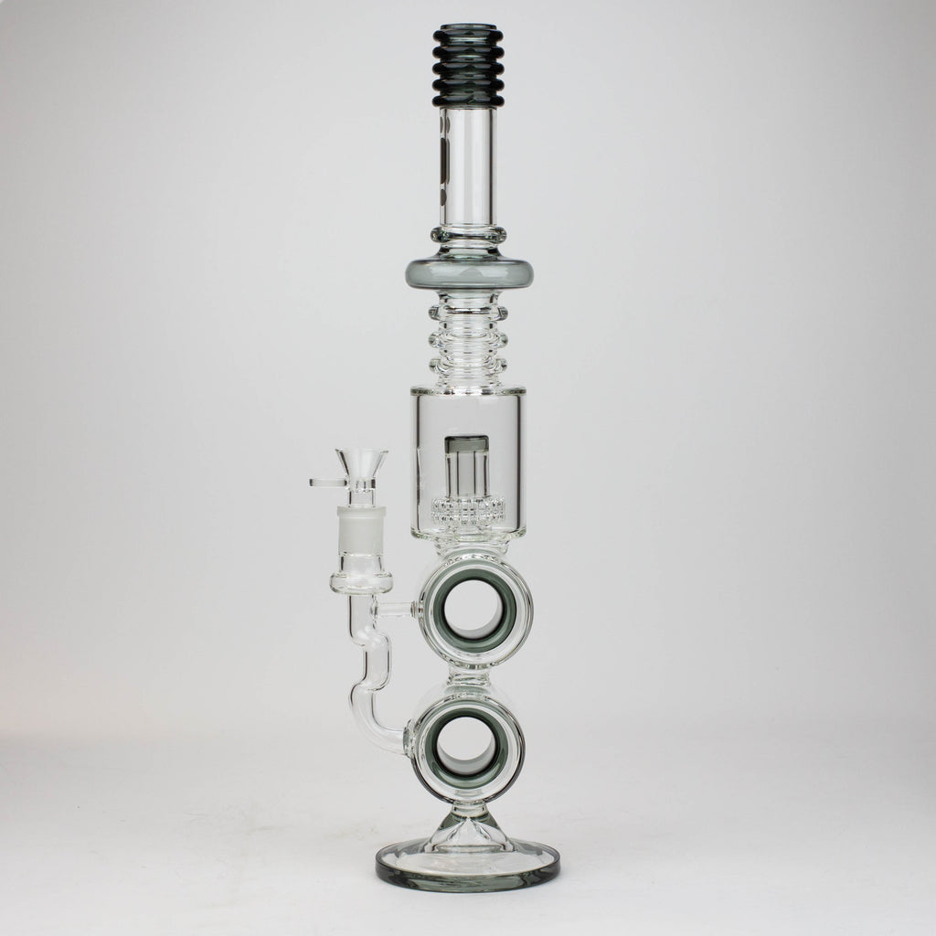 18.5" Infyniti Double ring glass water bong