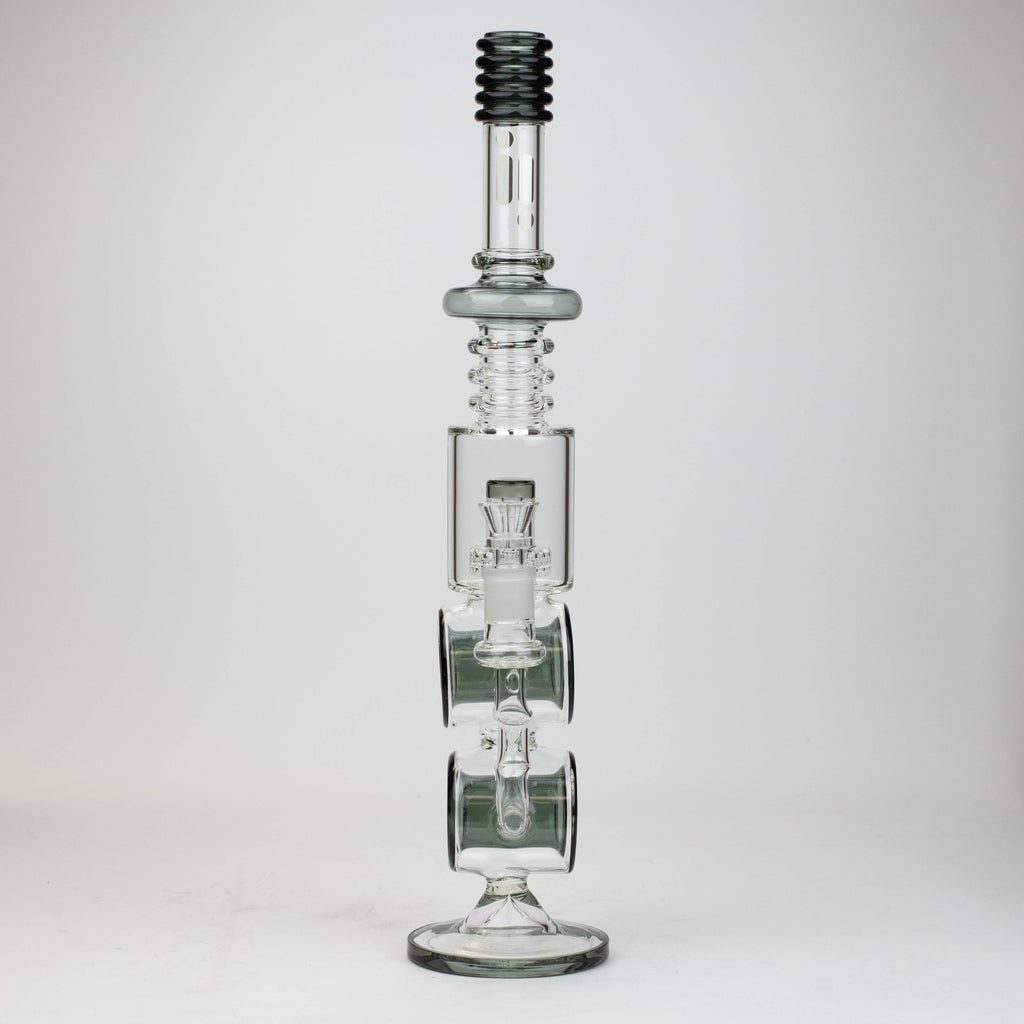18.5" Infyniti Double ring glass water bong