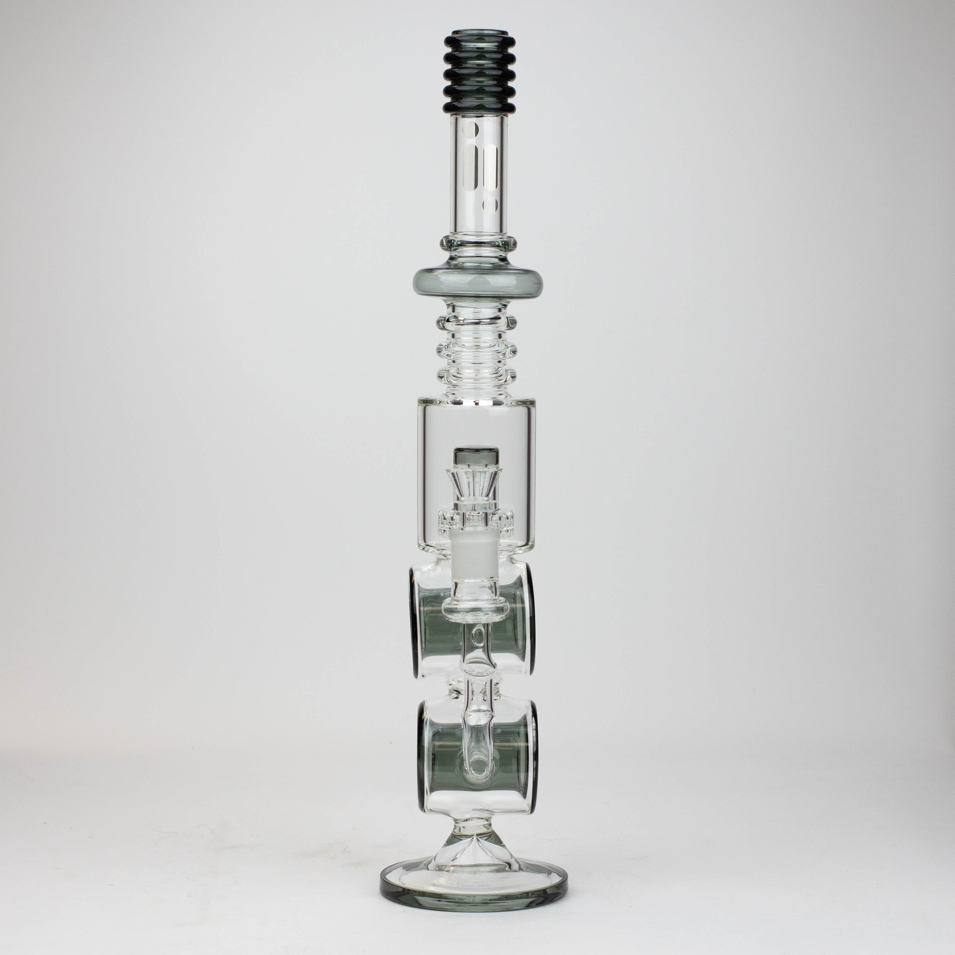18.5" Infyniti Double ring glass water bong